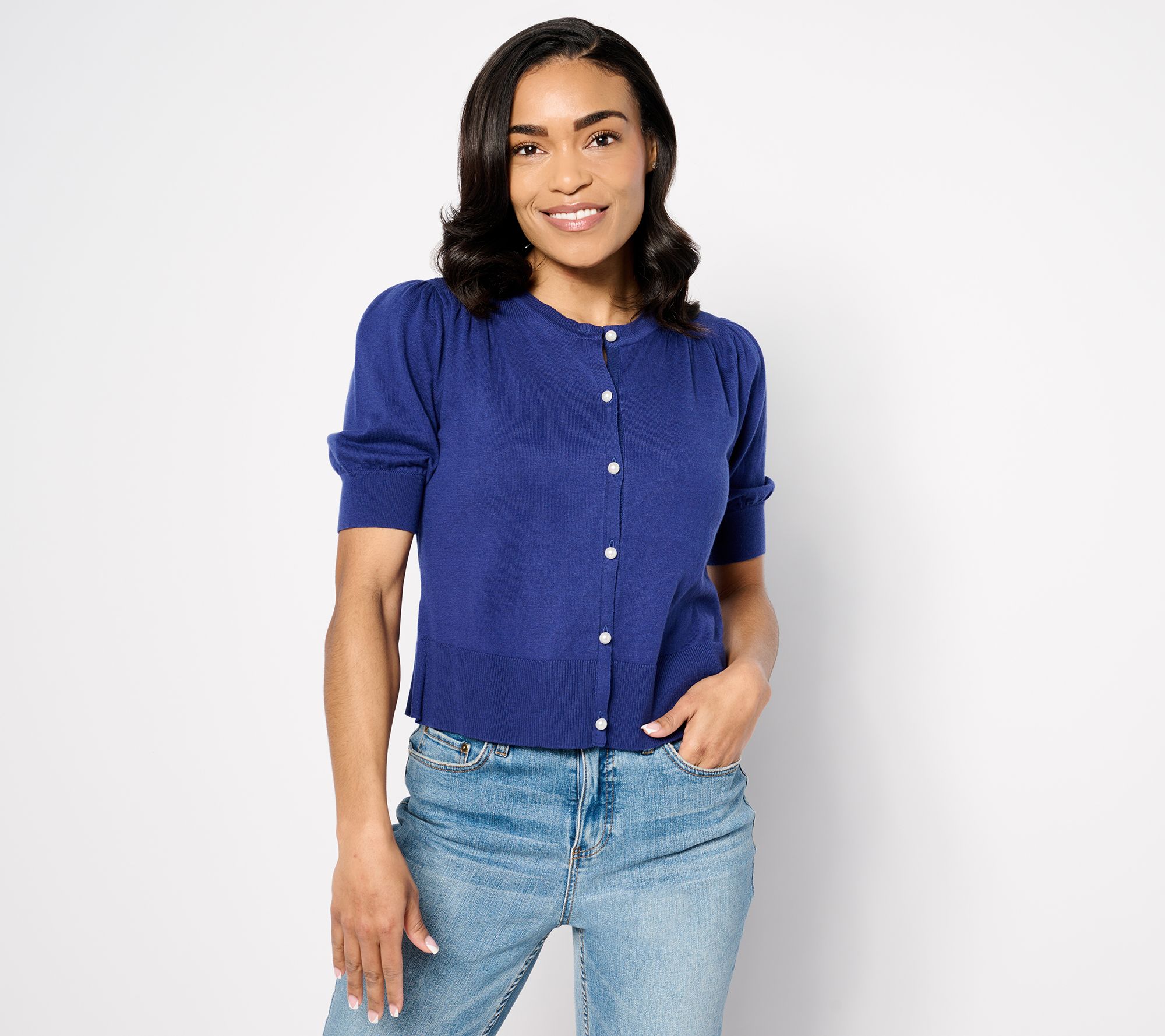 "As Is" Isaac Mizrahi Live! Always Isaac Silk Blend Cardigan
