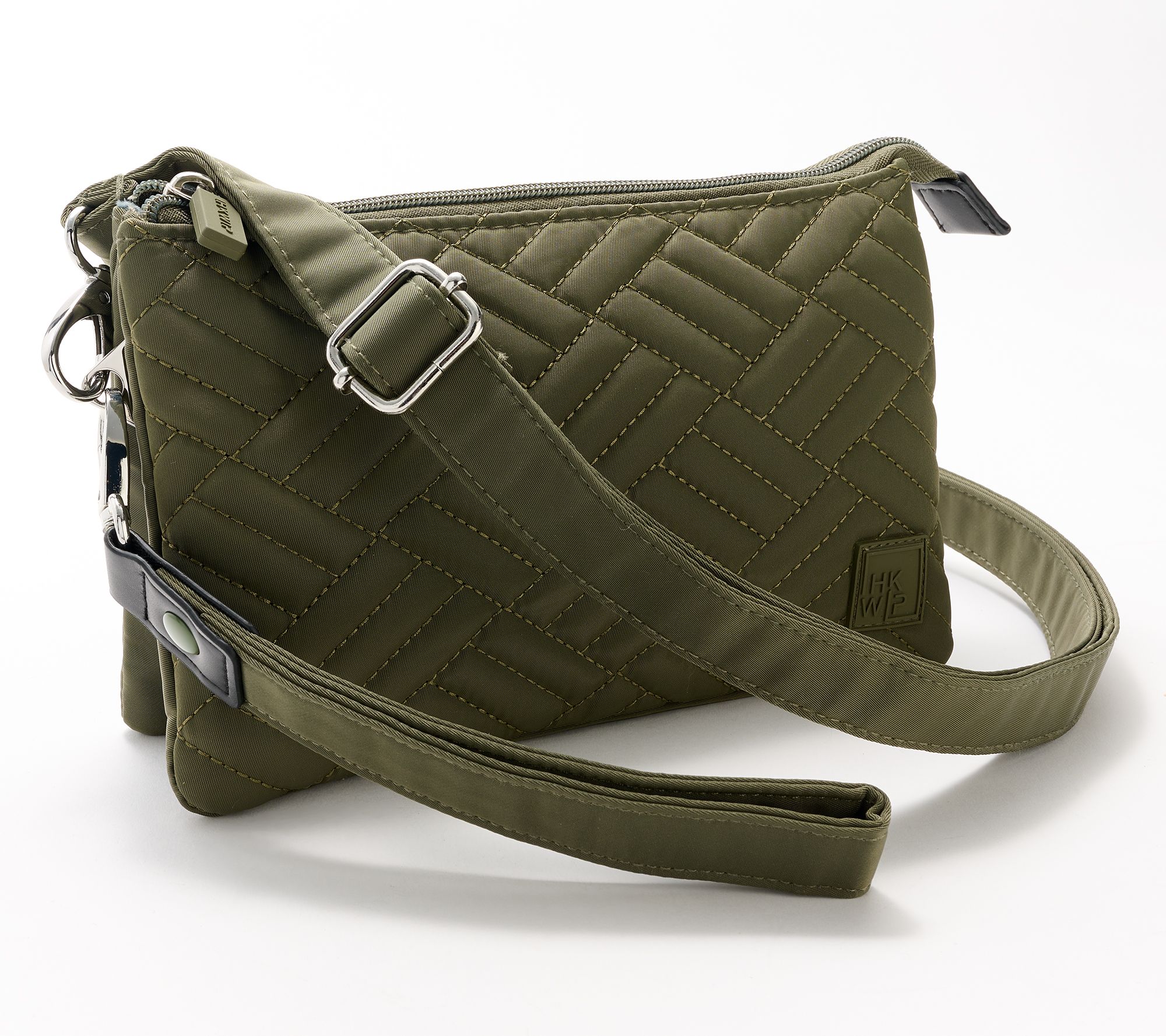 "As Is" IHKWIP Triple Entry Quilted Crossbody with Wristlet Strap