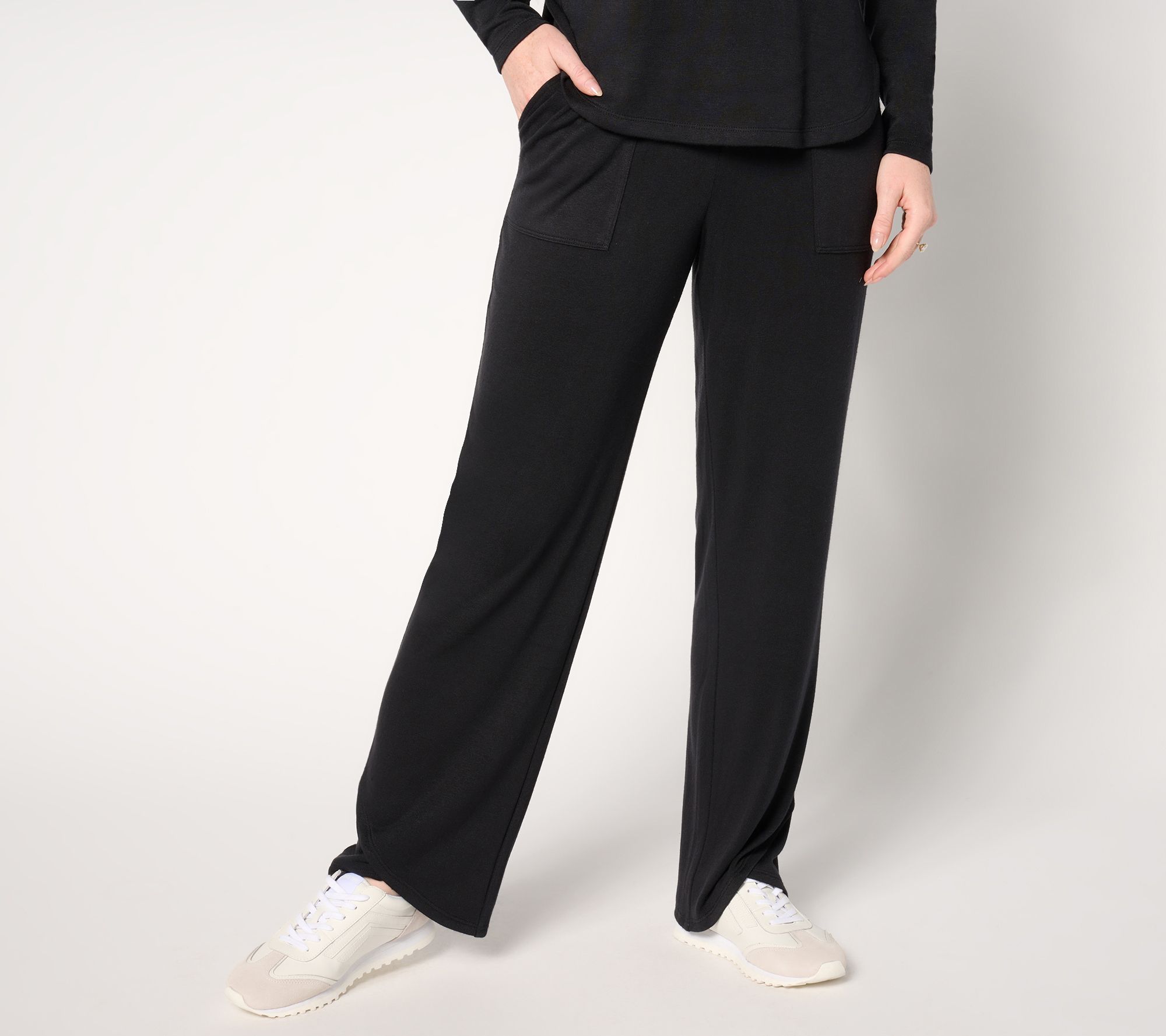 AnyBody Tall Plush Knit Tulip Hem Pants with Pockets