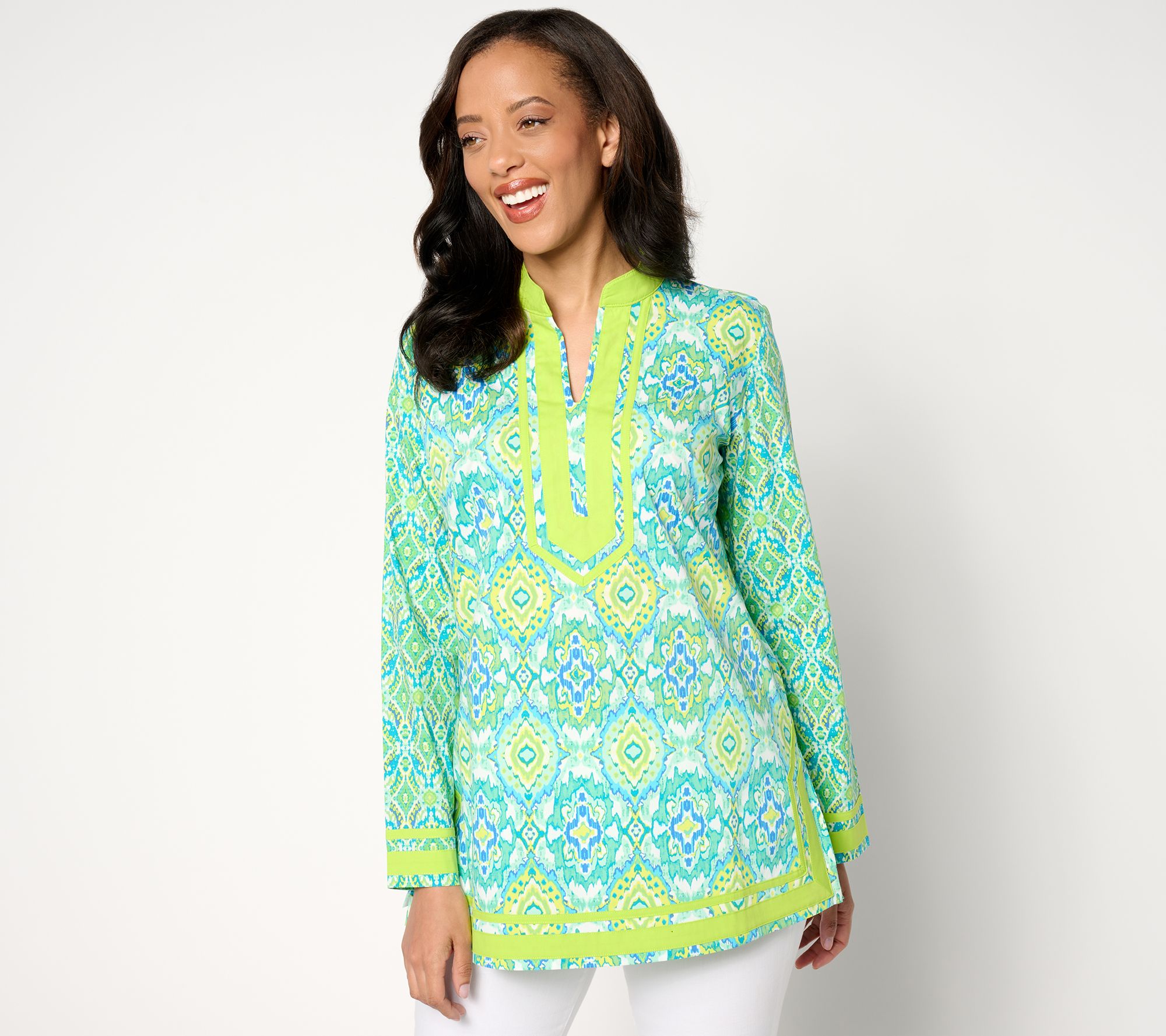 "As Is" Bellisima by Kim Gravel Boutique Ribbon Trim Tunic