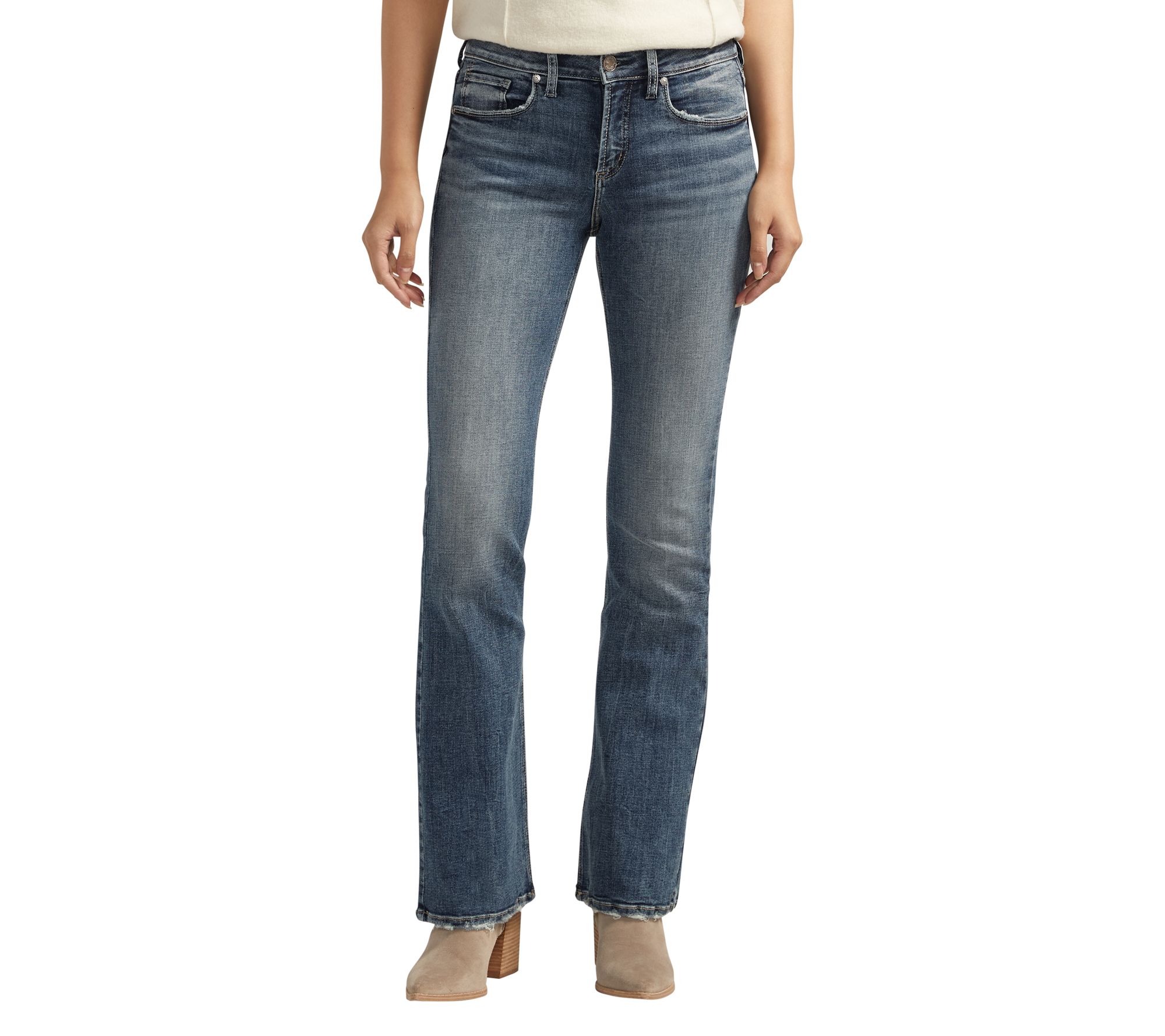Silver Jeans Co . Women's Suki Mid Rise Bootcu t Jeans