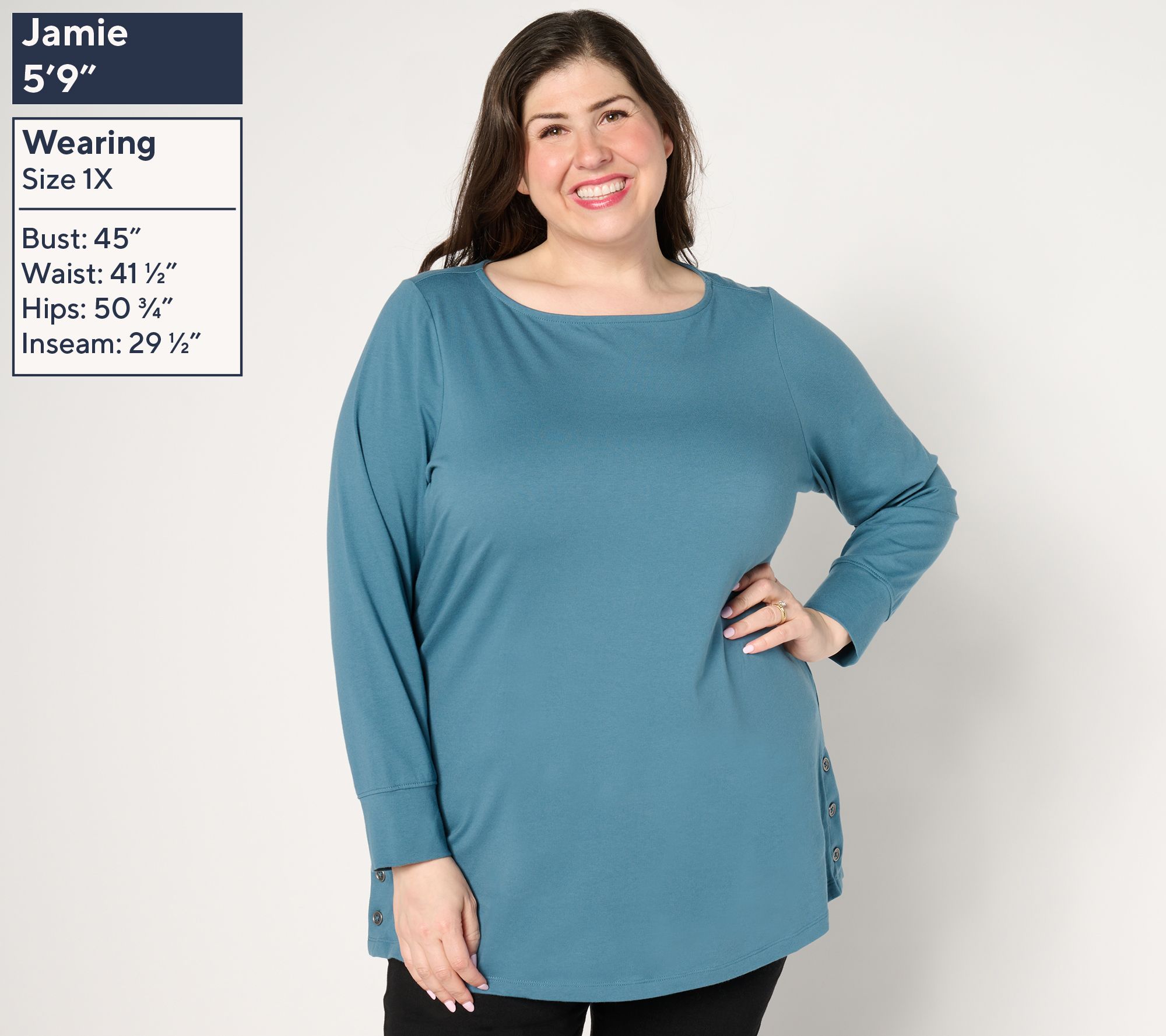Denim & Co. Essentials Perfect Jersey Boat Neck Tunic - QVC.com