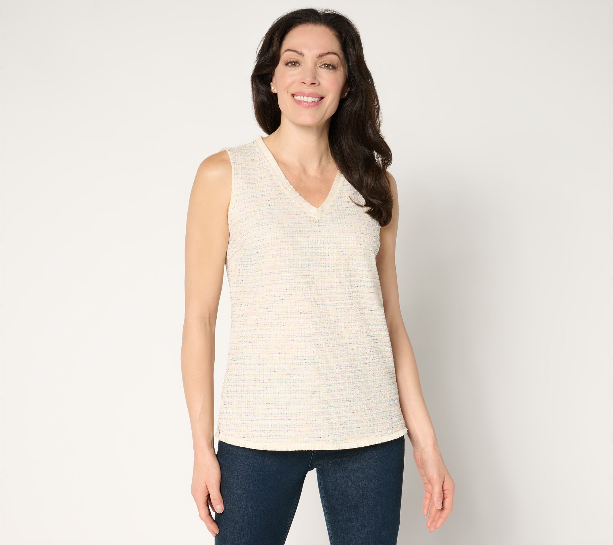 Belle by Kim Gravel Class & Sass Spring Tweed Stretch Tank