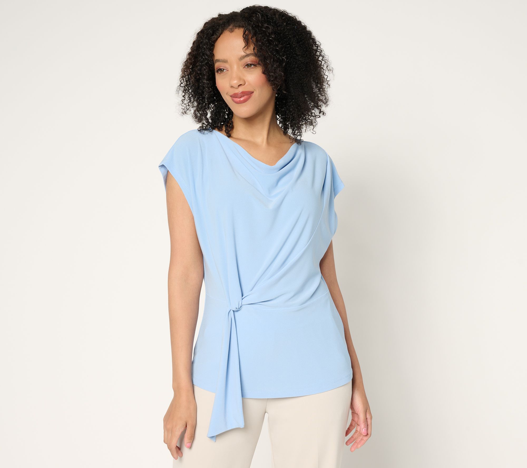  Dennis Basso Draped Front Caviar Crepe Top - A681181