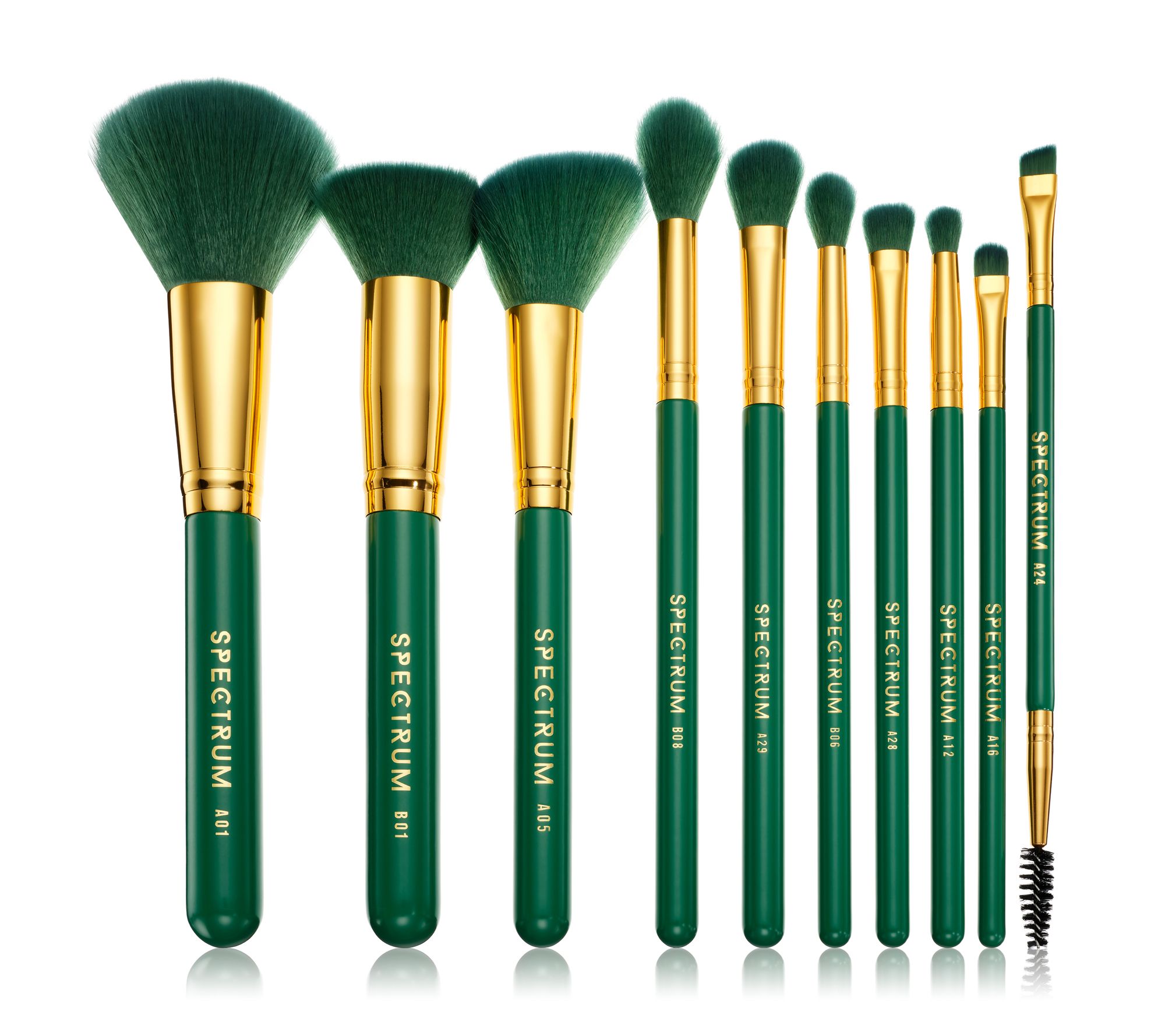 Spectrum Malachite 10 Piece Makeup Brush Set