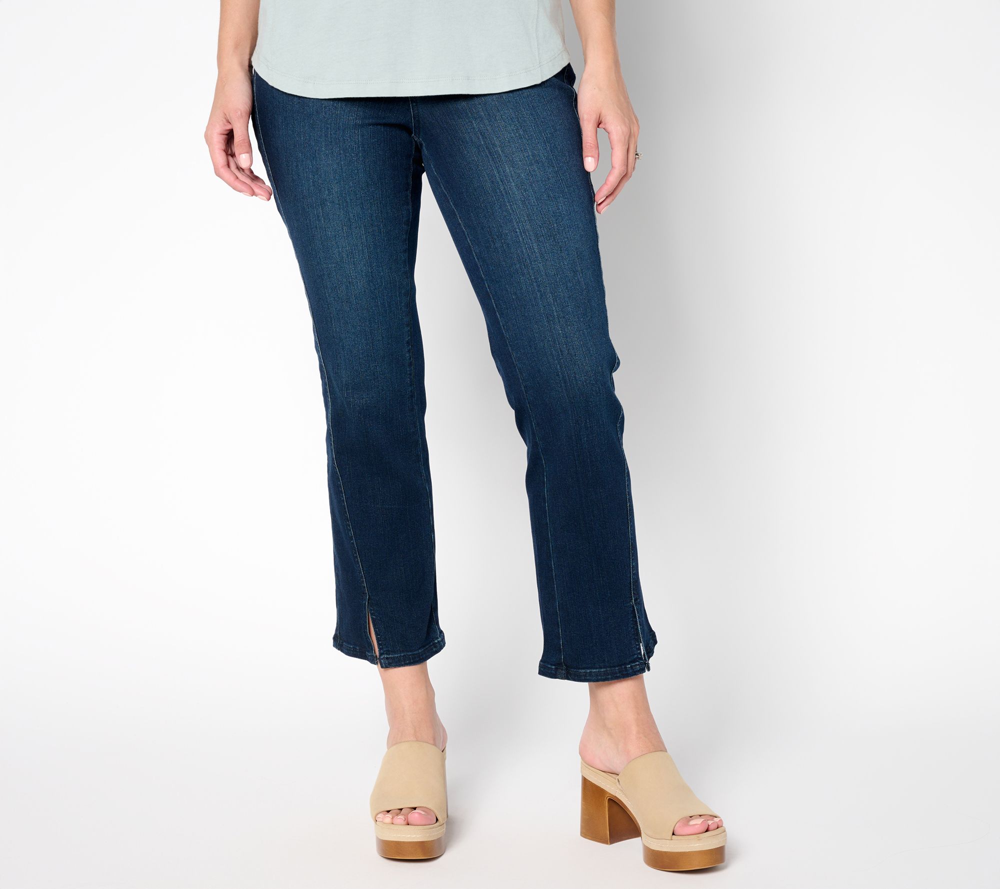Belle by Kim Gravel Tall TripleLuxe Denim Seamed Kick Flare Crop