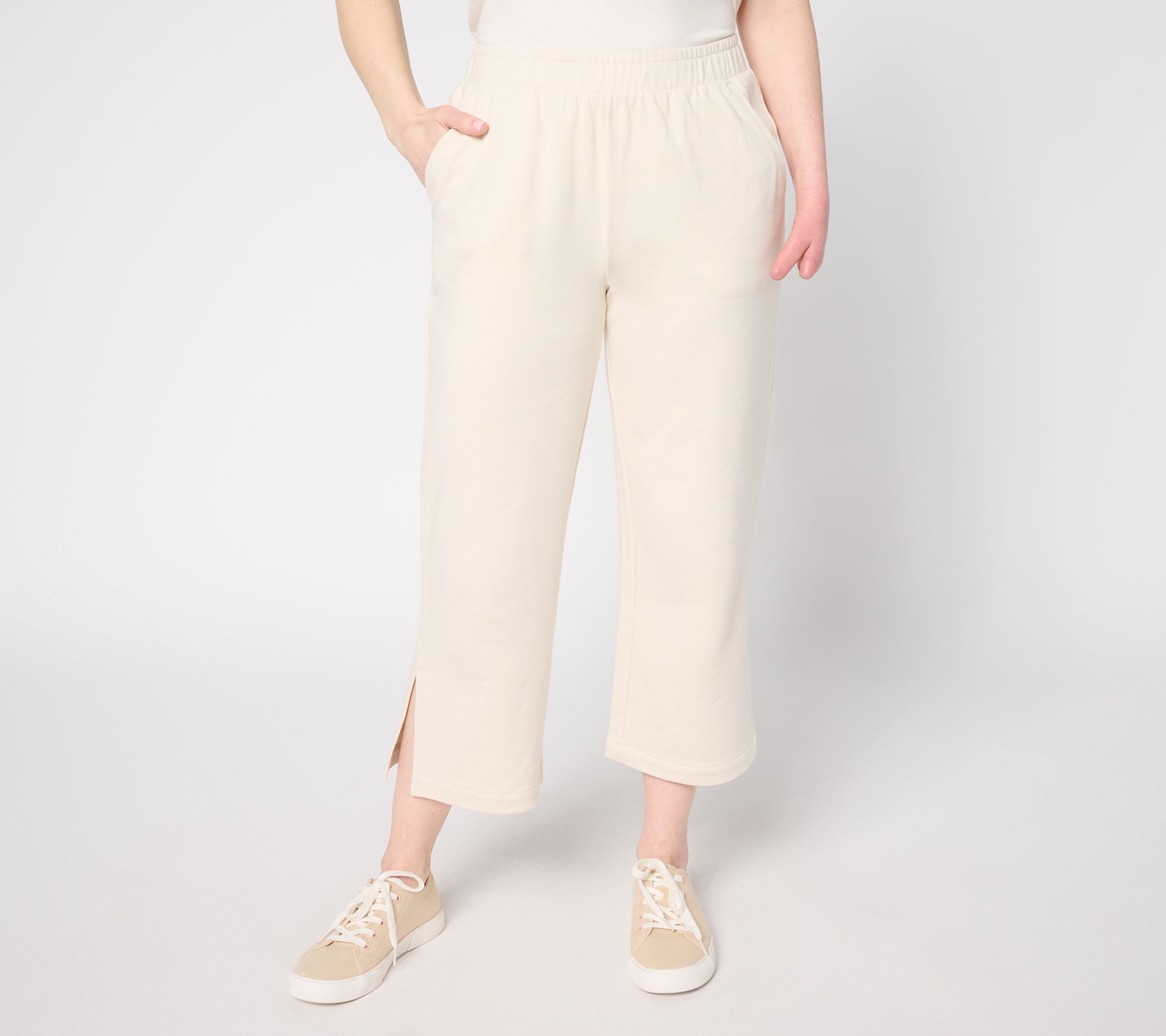 AnyBody Petite French Terry Pants with Pockets
