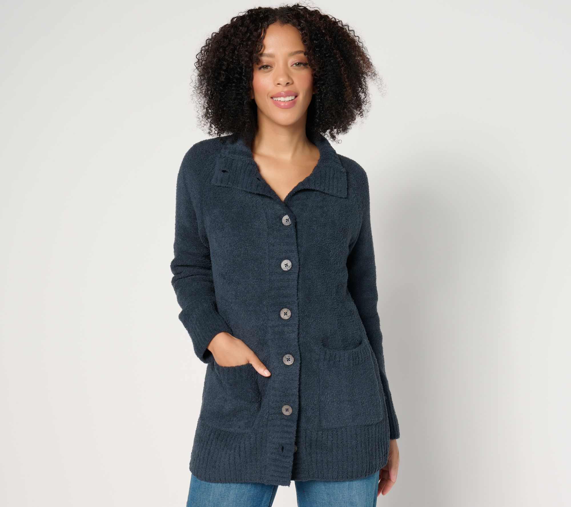 As Is Barefoot Dreams CozyChic Luxe Button Front Cardigan