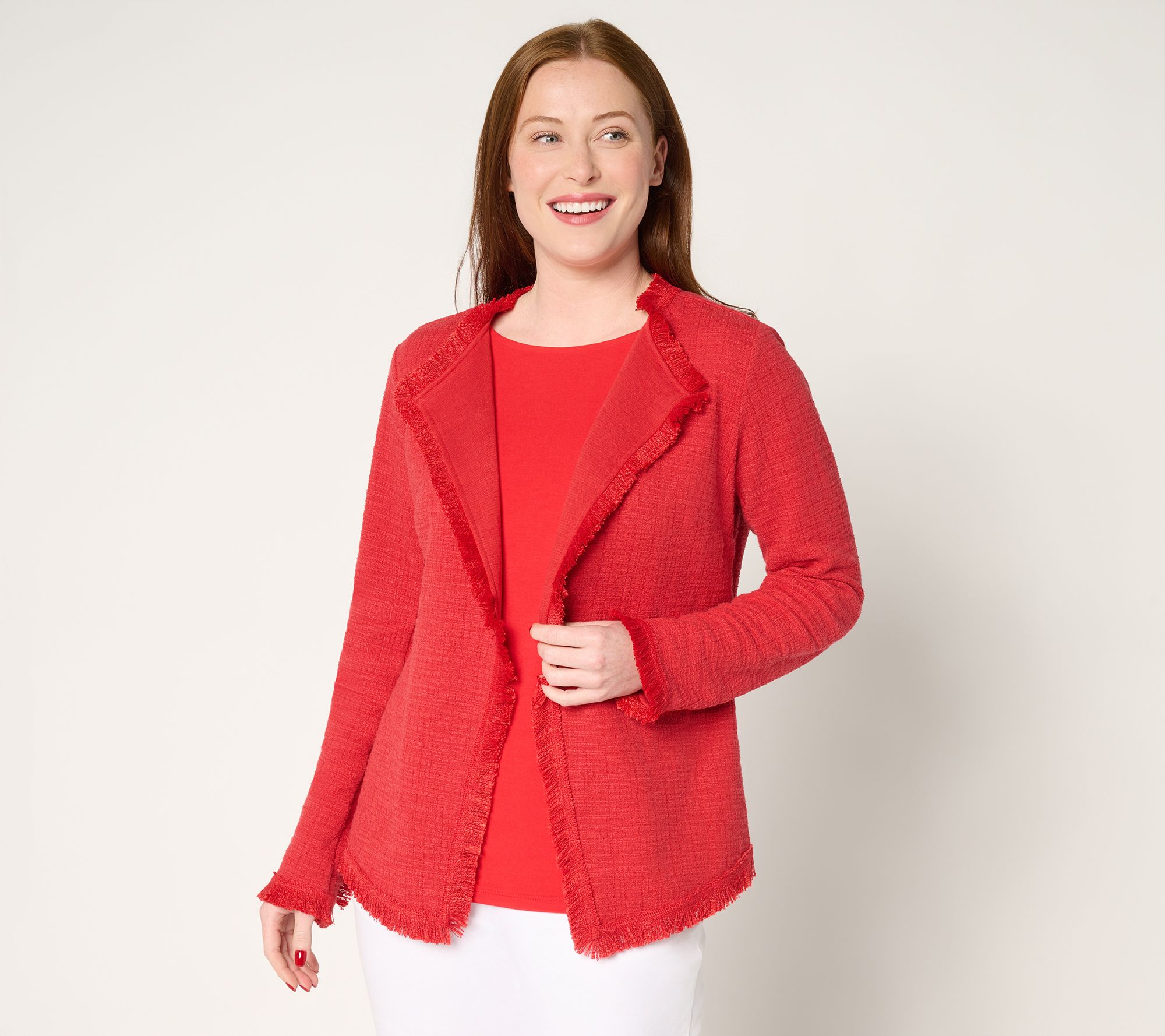 Belle by Kim Gravel Fringe Benefit Tweed Jacket