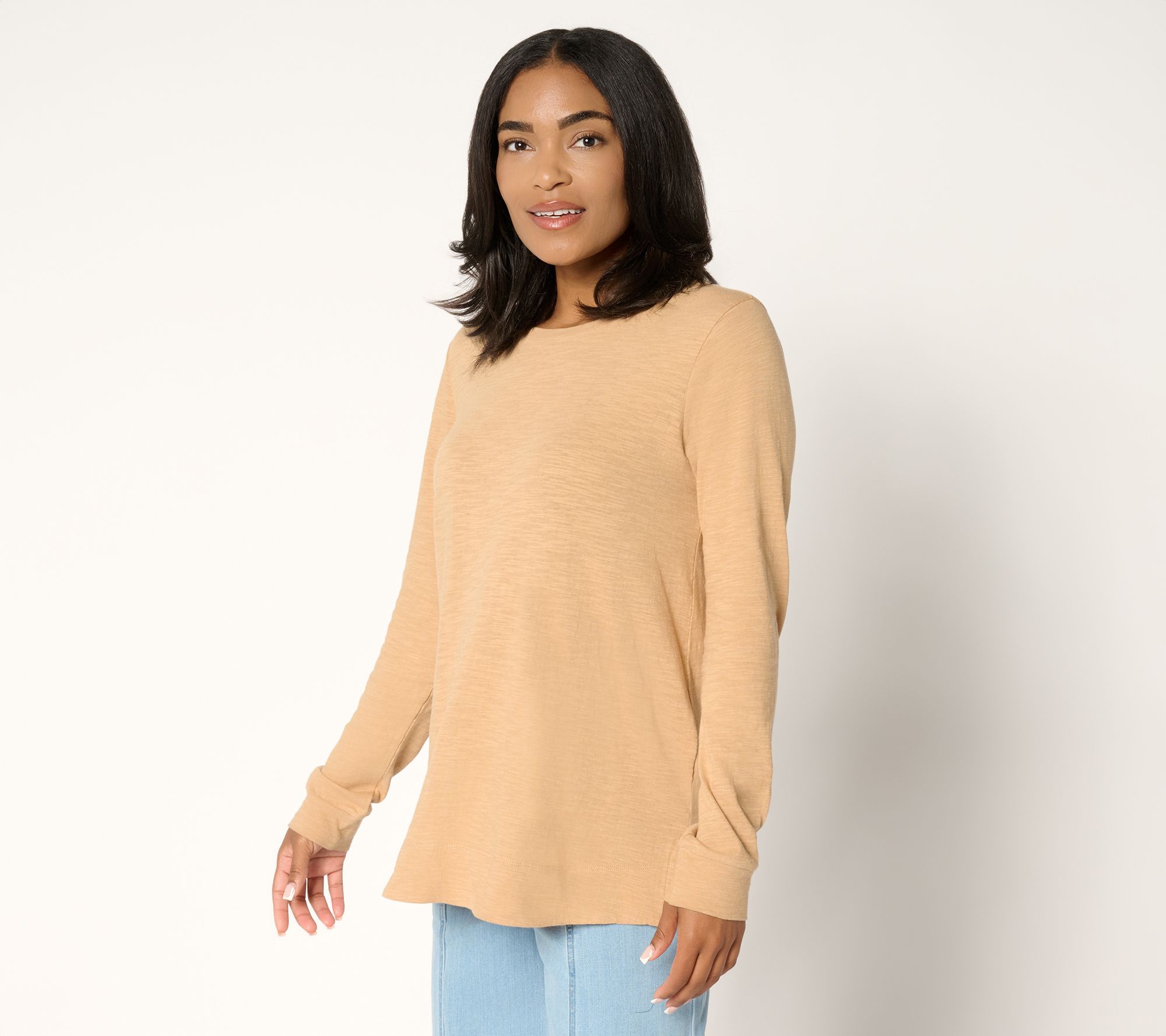 LOGO Principles by Lori Goldstein 100% Cotton Long Sleeve Top