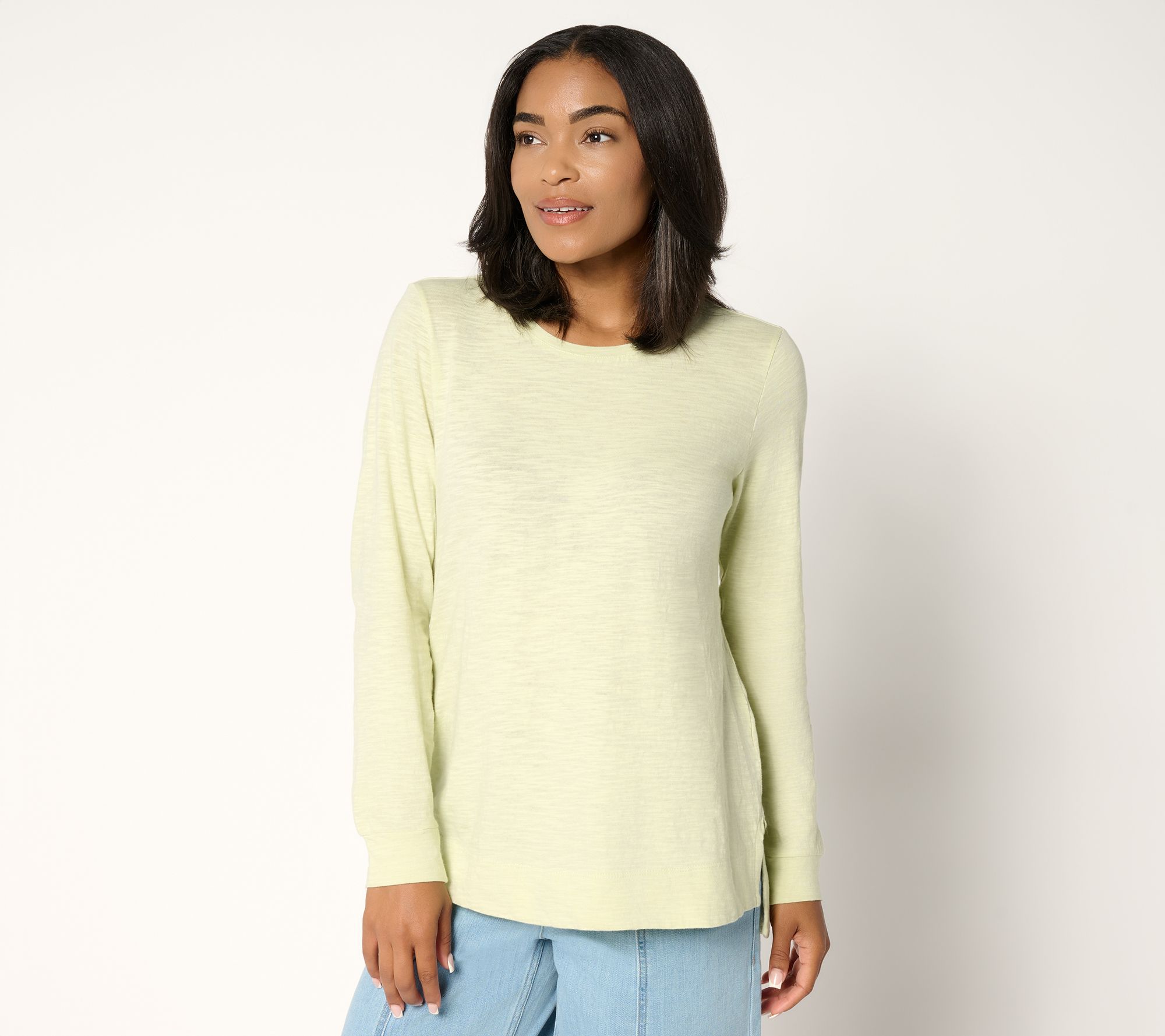 LOGO Principles by Lori Goldstein 100% Cotton Long Sleeve Top