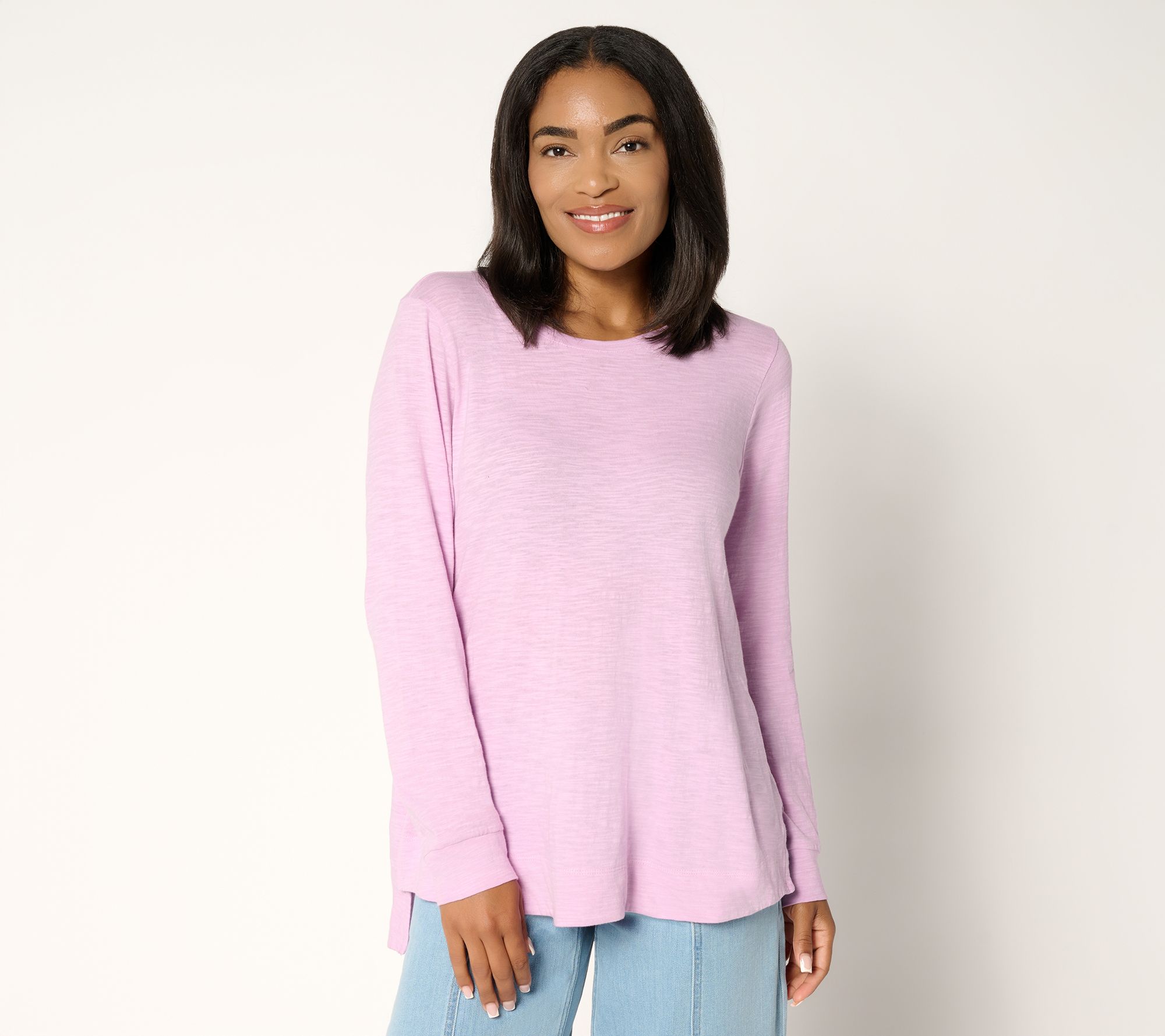 LOGO Principles by Lori Goldstein 100% Cotton Long Sleeve Top