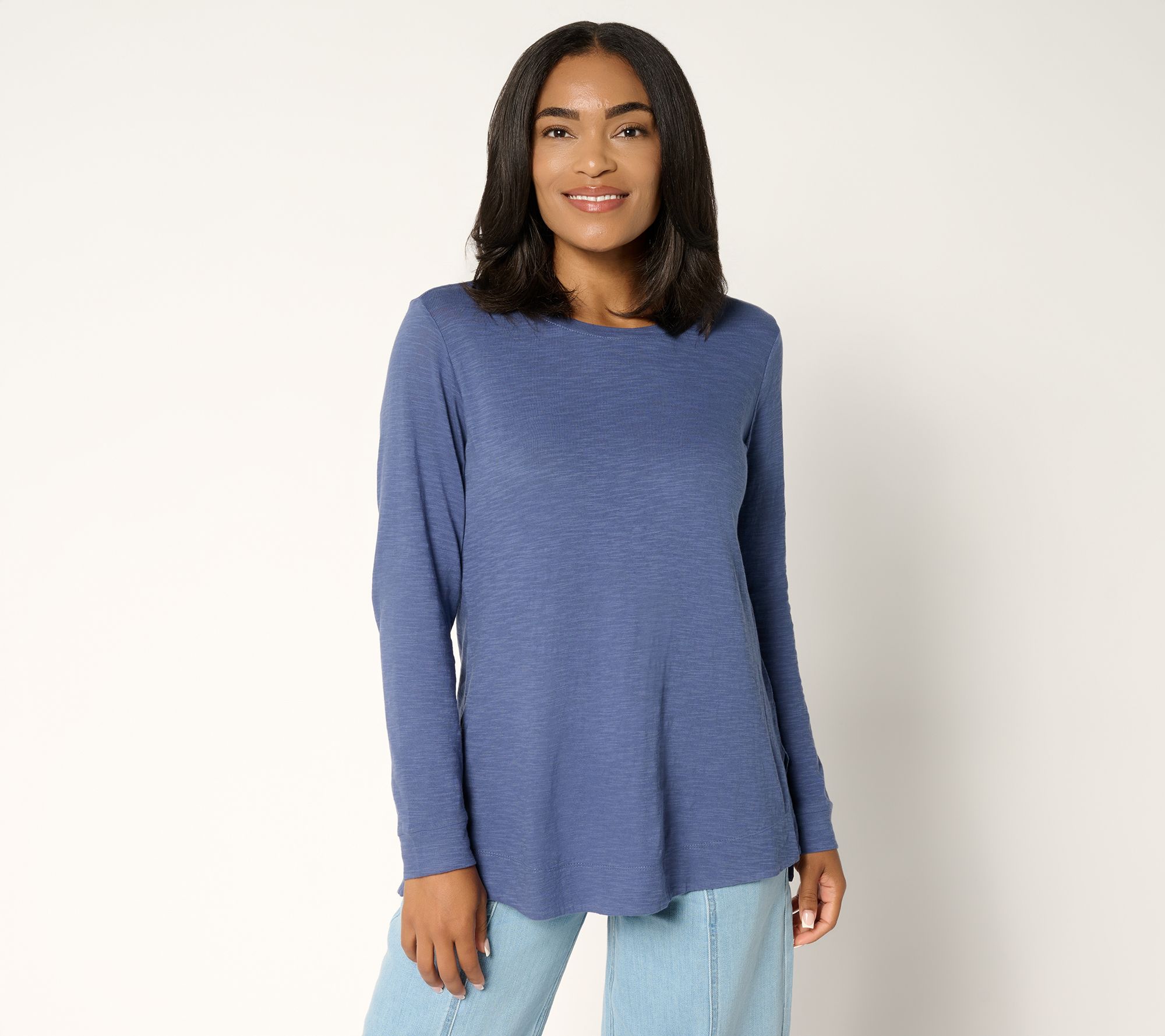 LOGO Principles by Lori Goldstein 100% Cotton Long Sleeve Top