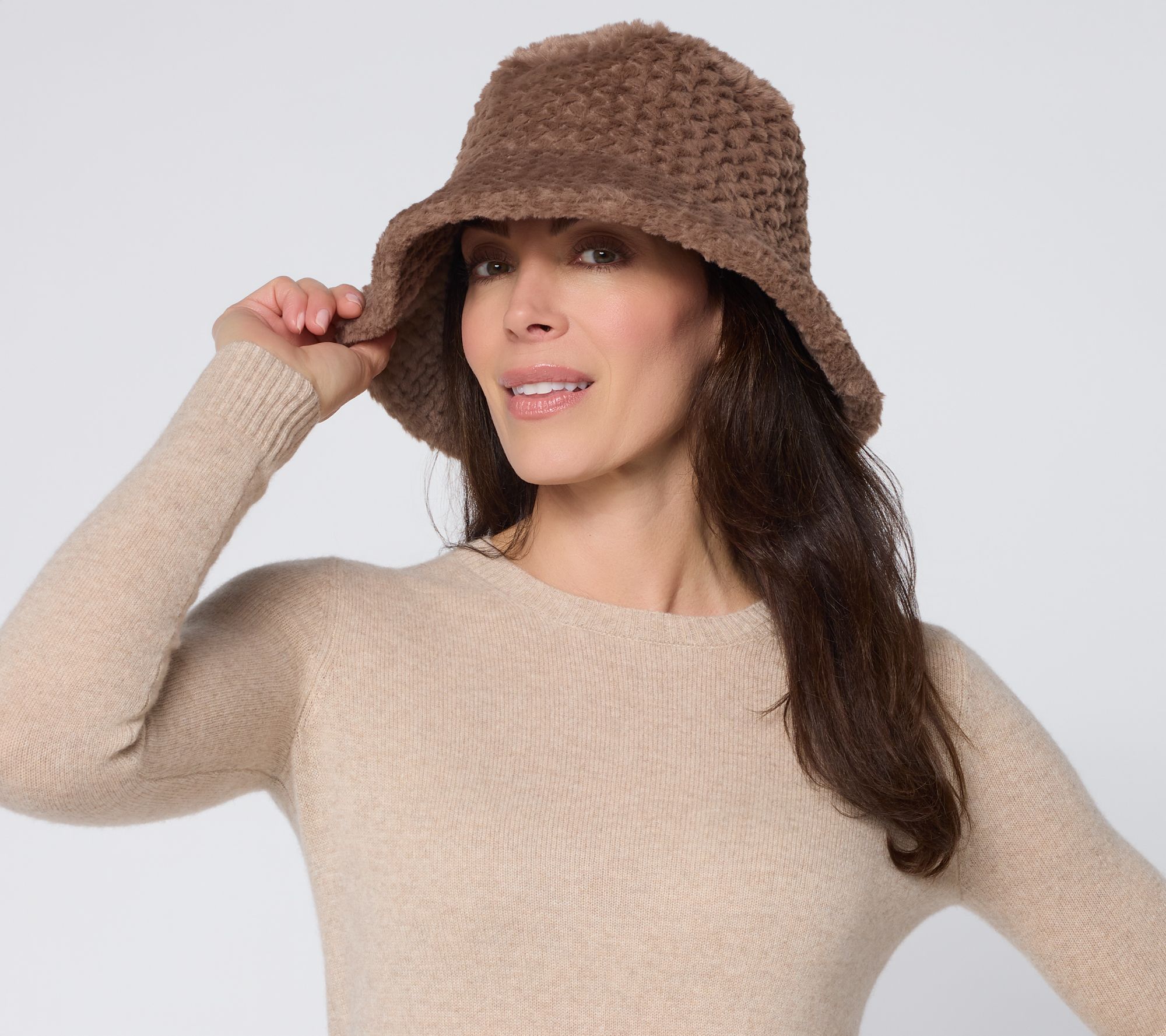 Sprigs Braided Faux Fur Bucket Hat