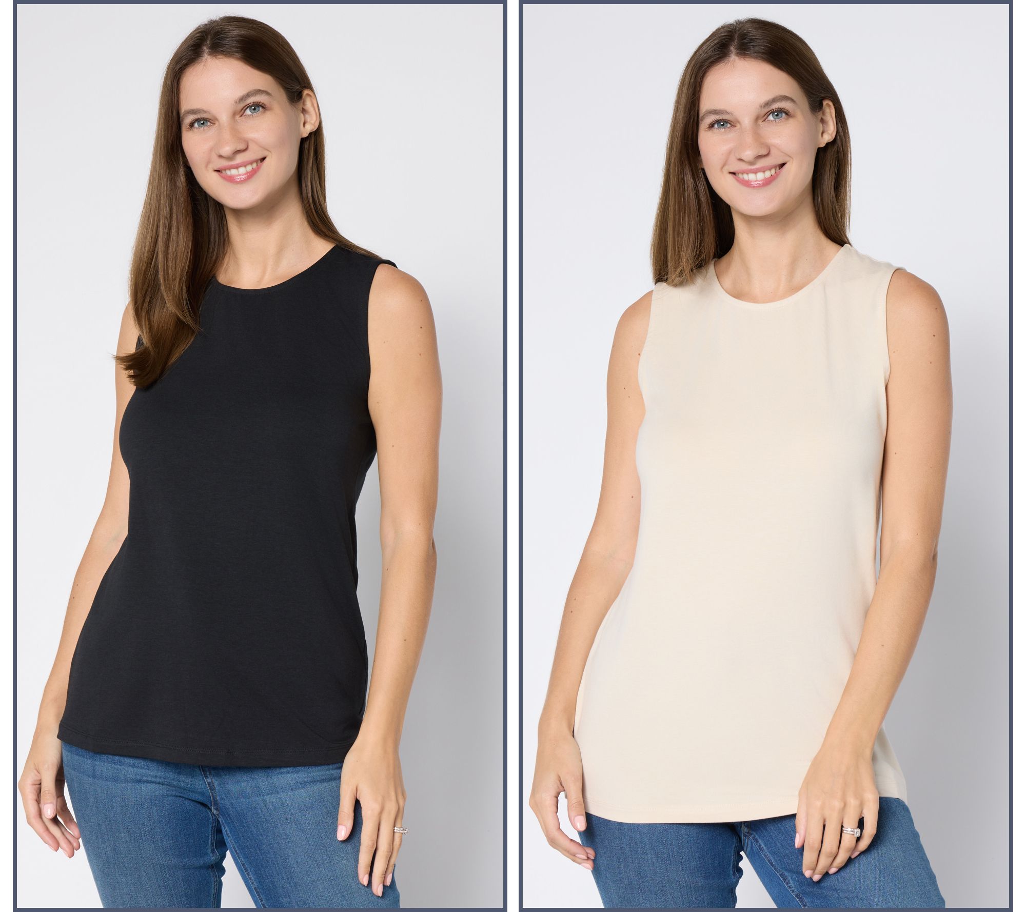 Denim & Co. Essentials So Soft Jersey 2-Pack Tanks
