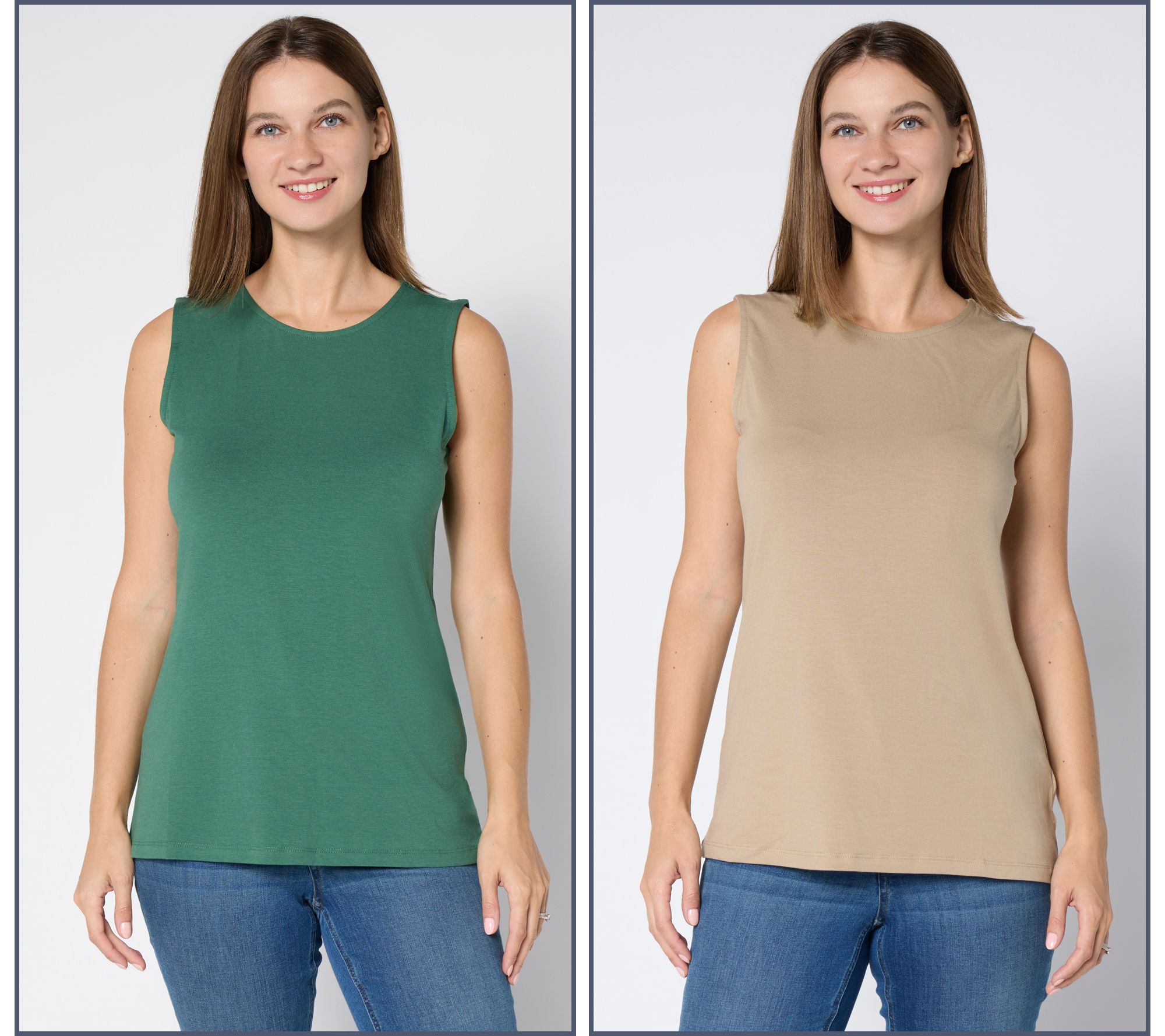 Denim & Co. Essentials So Soft Jersey 2-Pack Tanks