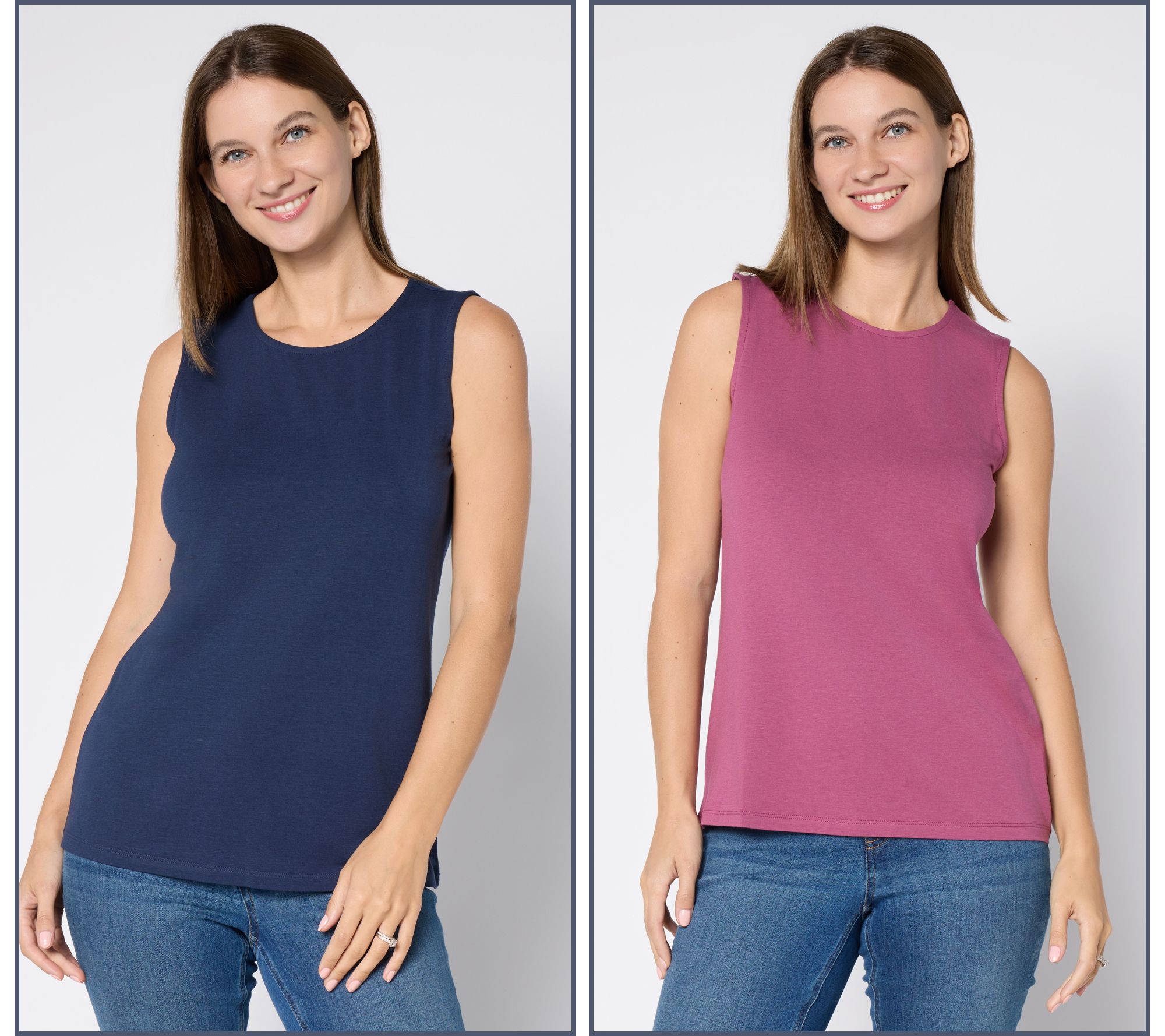 Denim & Co. Essentials So Soft Jersey 2-Pack Tanks