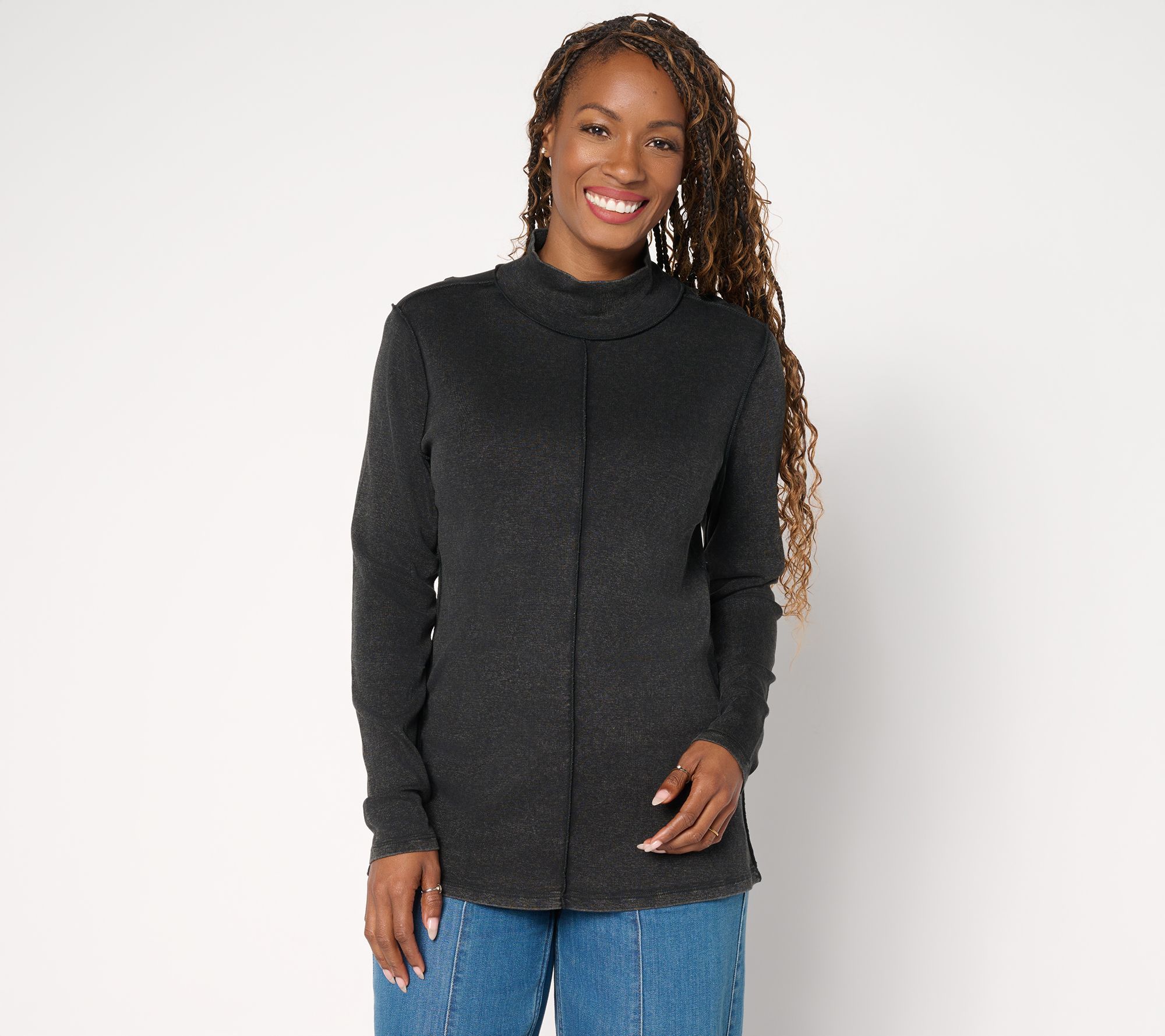 LOGO Principles by Lori Goldstein Long Sleeve Turtleneck Top