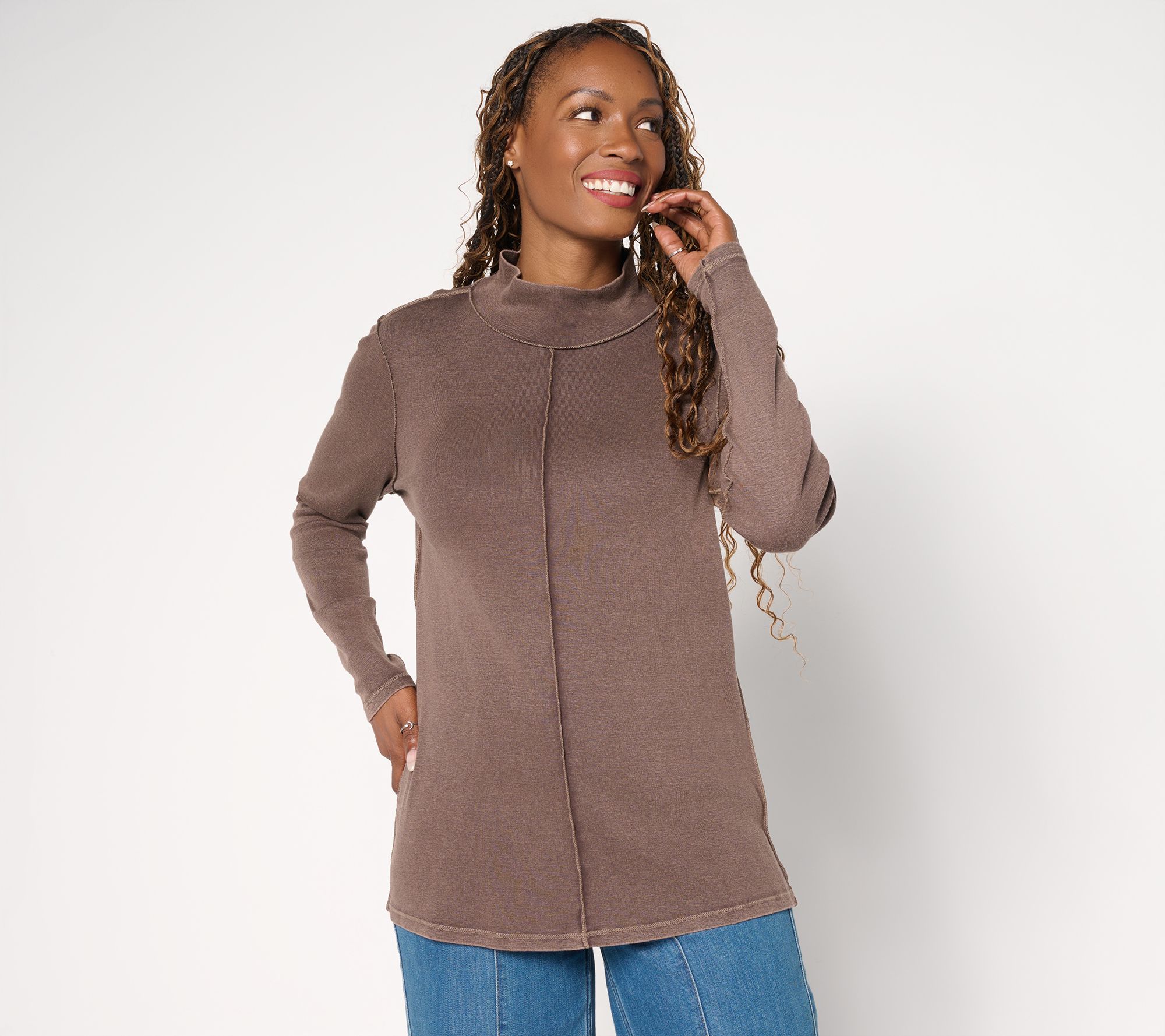 LOGO Principles by Lori Goldstein Long Sleeve Turtleneck Top