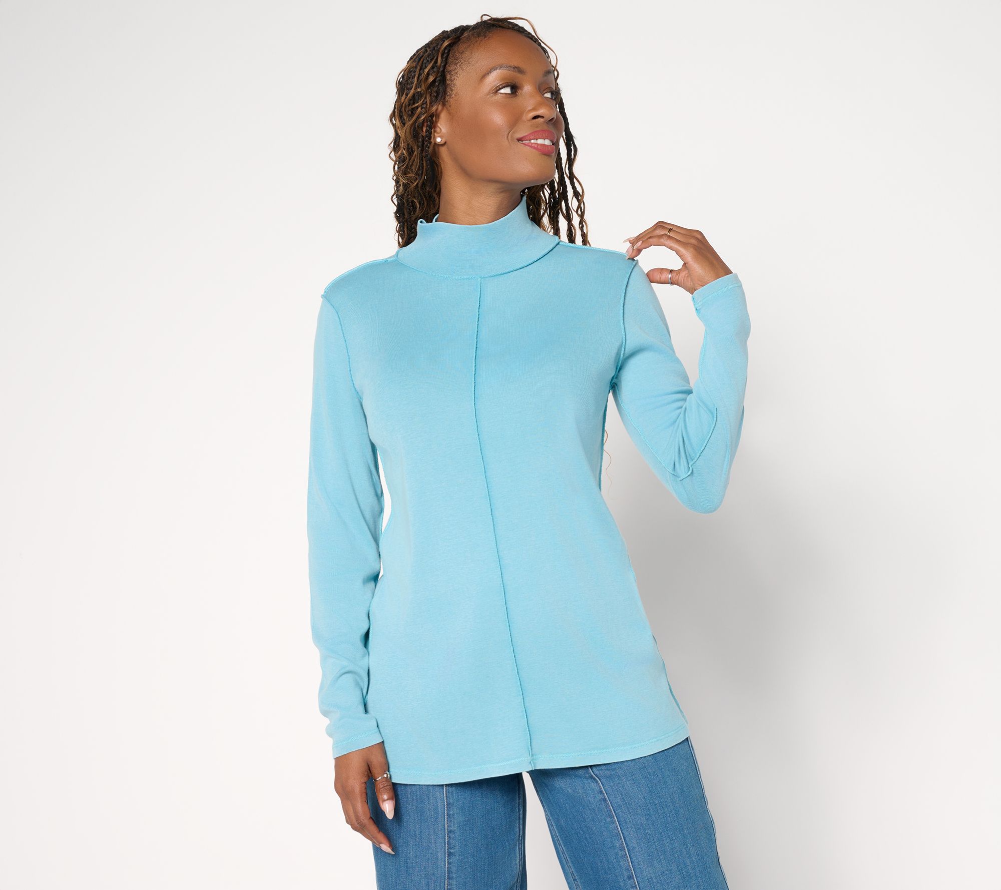 LOGO Principles by Lori Goldstein Long Sleeve Turtleneck Top
