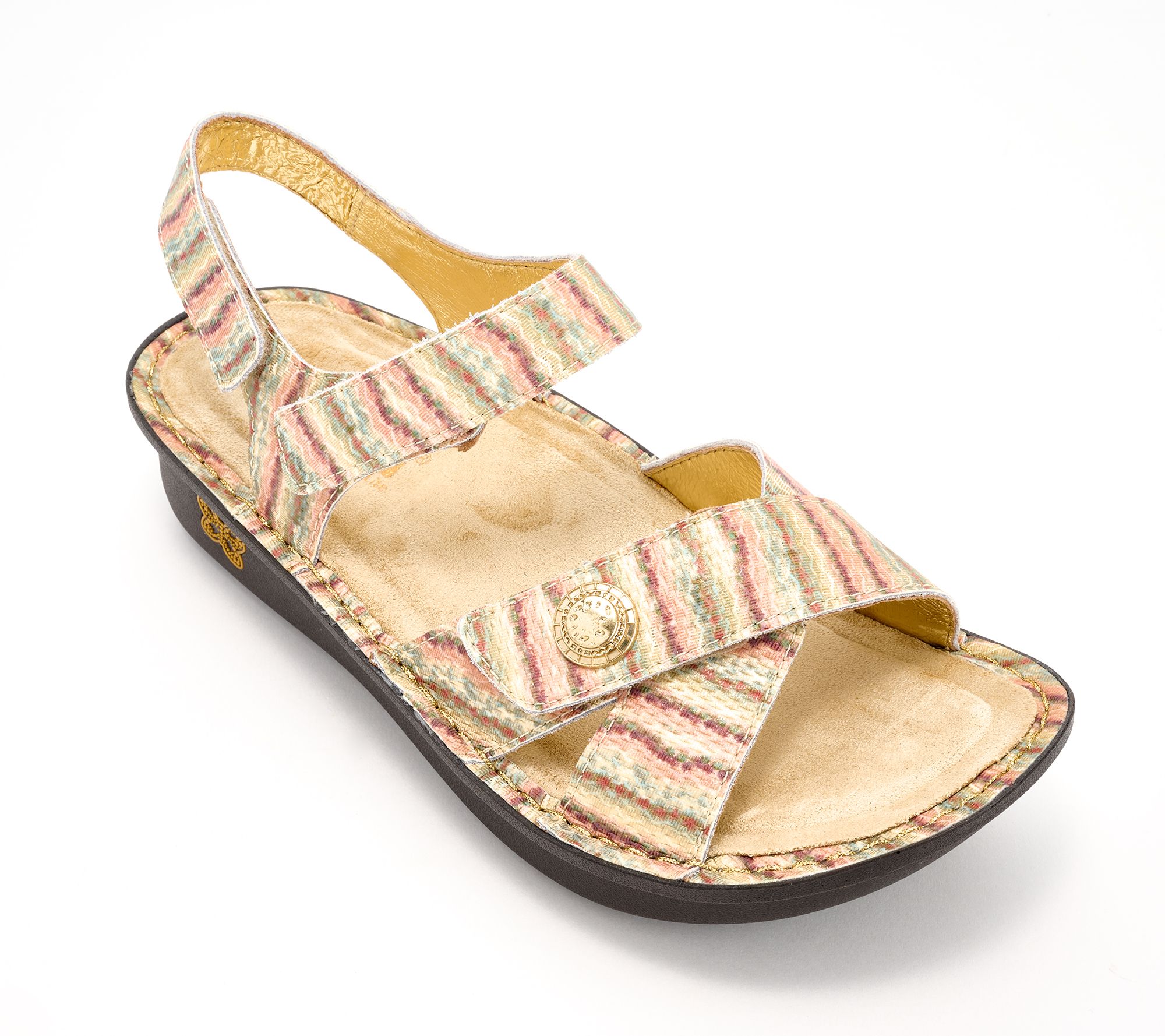 "As Is" Alegria Adjustable Leather Sandals - Kelsi