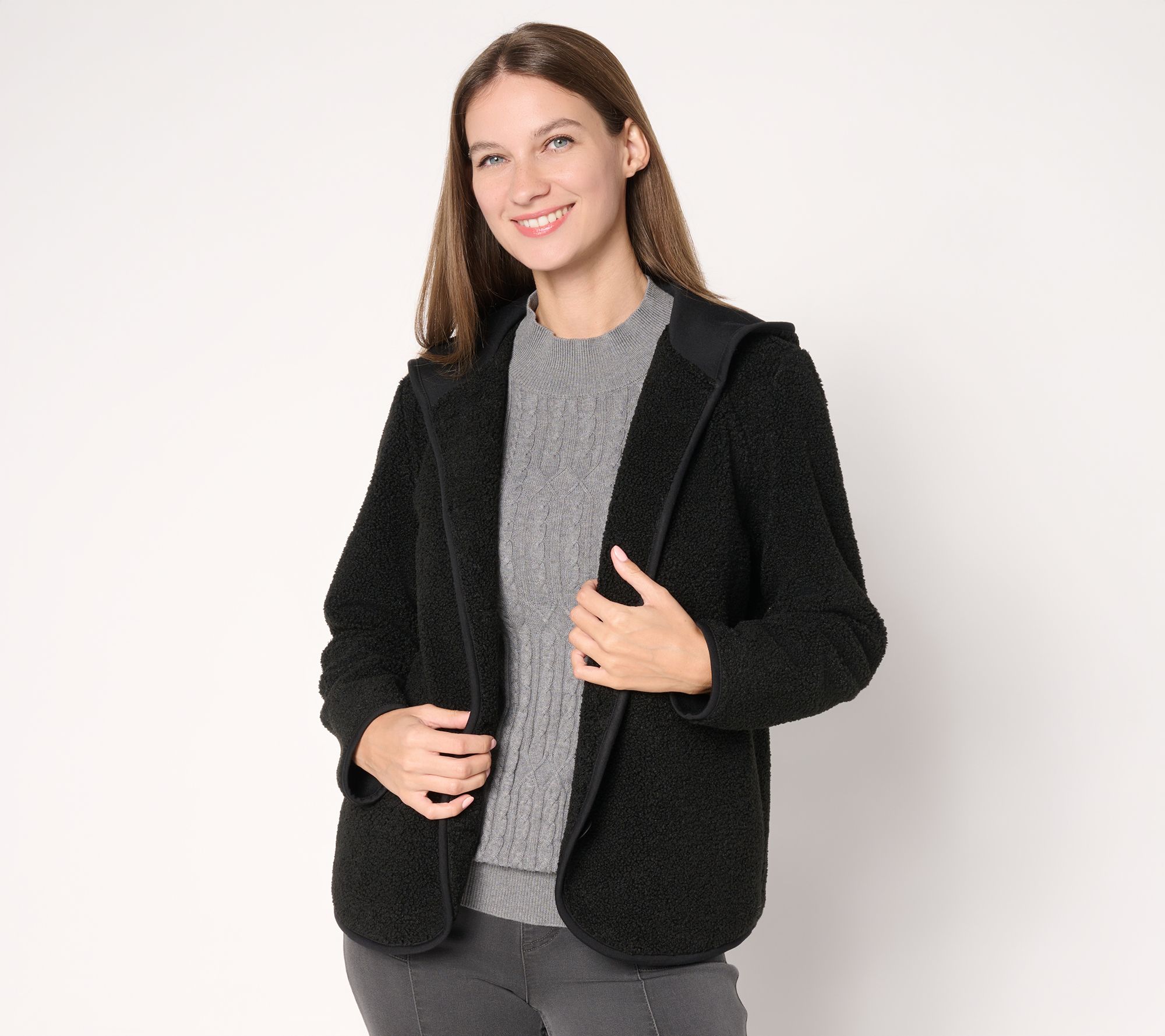 Susan Graver Weekend Regular Knit Boucle Jacket in Prints & Solids