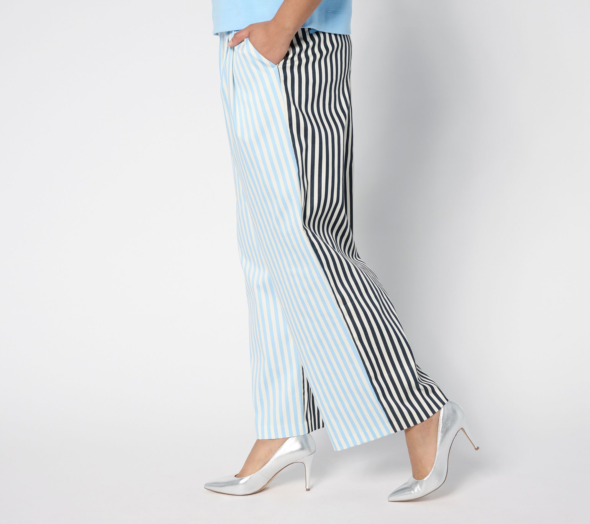 "As Is" Carla Rockmore Collection Reg Mixed Stripe Trouser