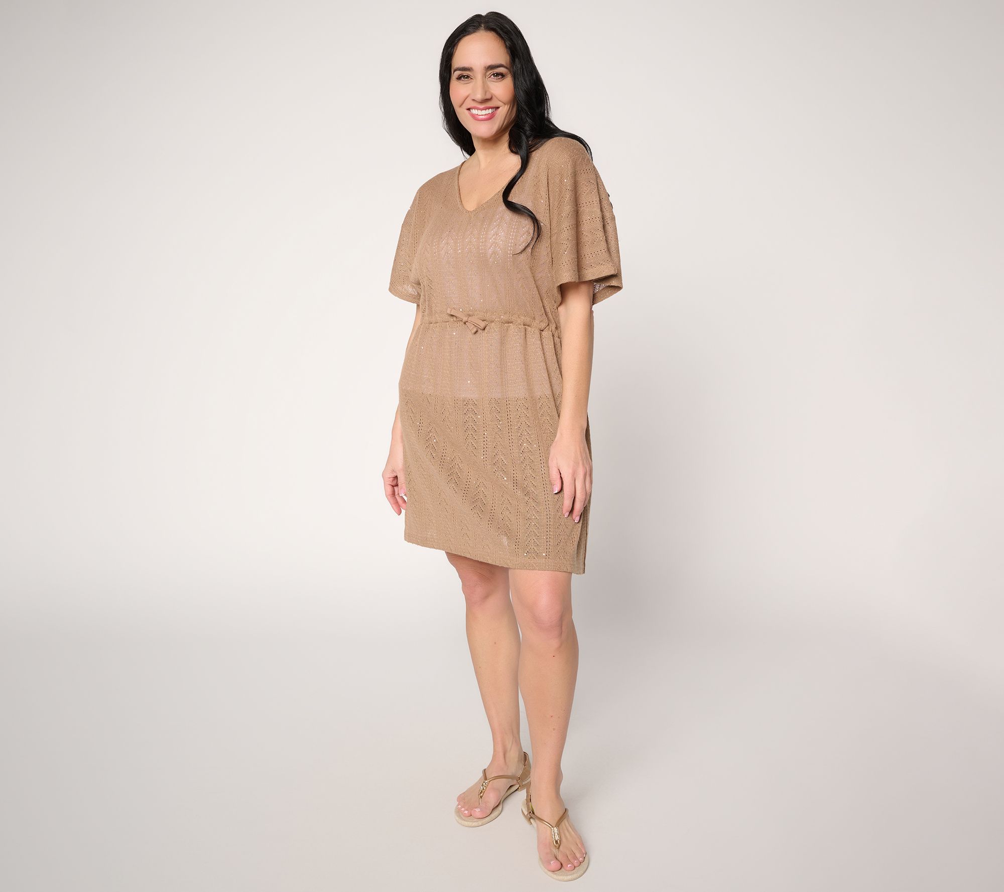 Susan Graver Soleil Petite Open Knit Coverup