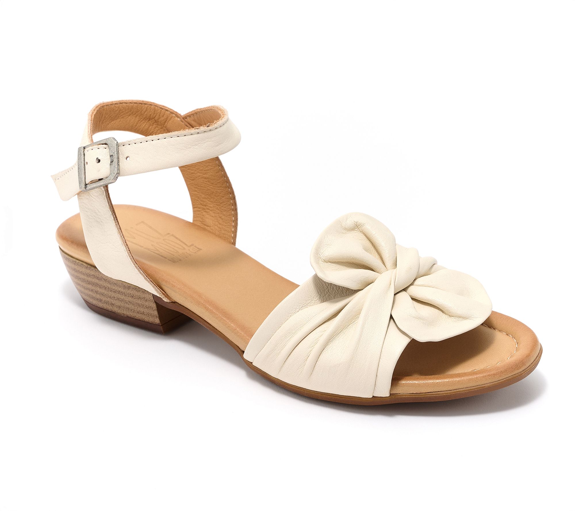Miz Mooz Leather Bow Heeled Sandals - Christa