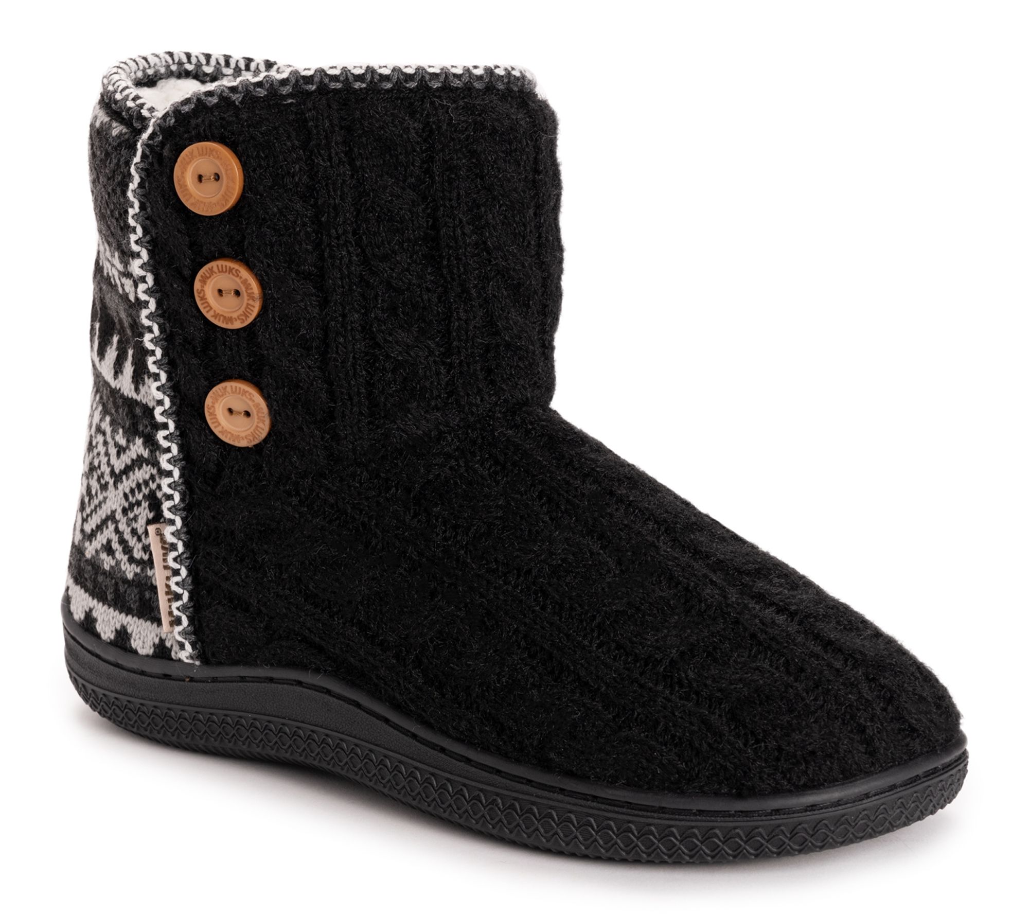 MUK LUKS Women's Leann Button Bootie Slipper