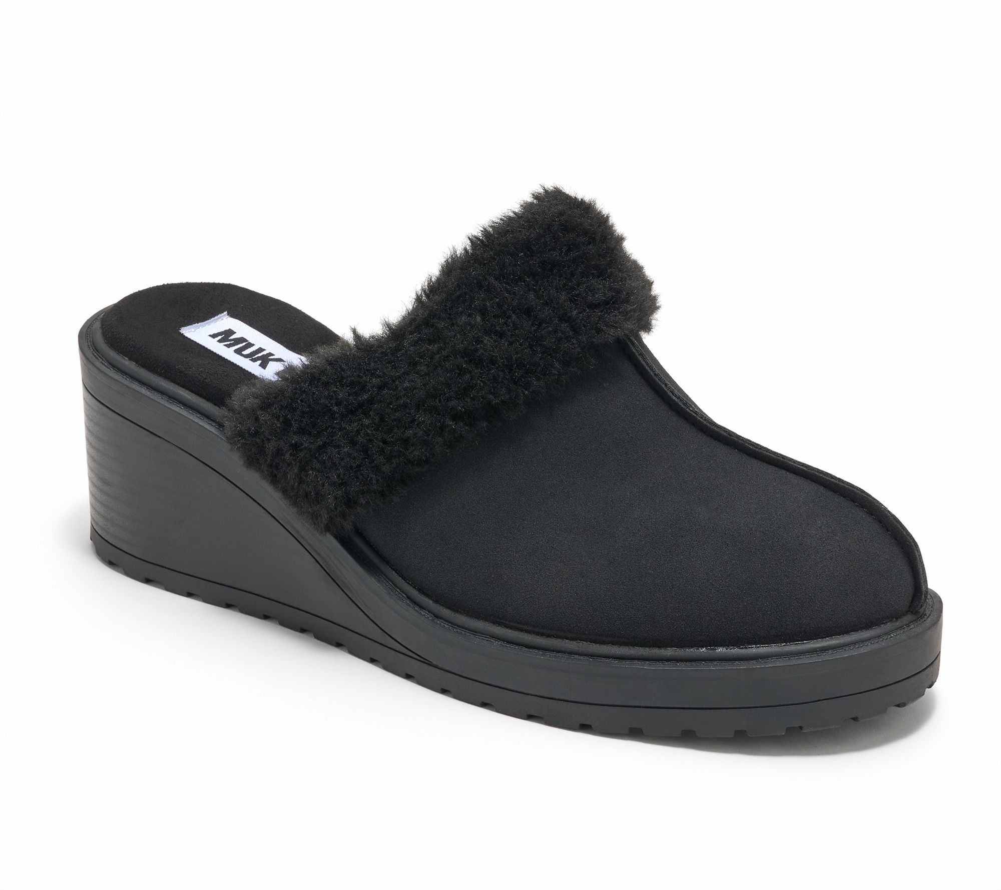 "As Is" MUK LUKS Faux Fur Lined Wedges- Sophia