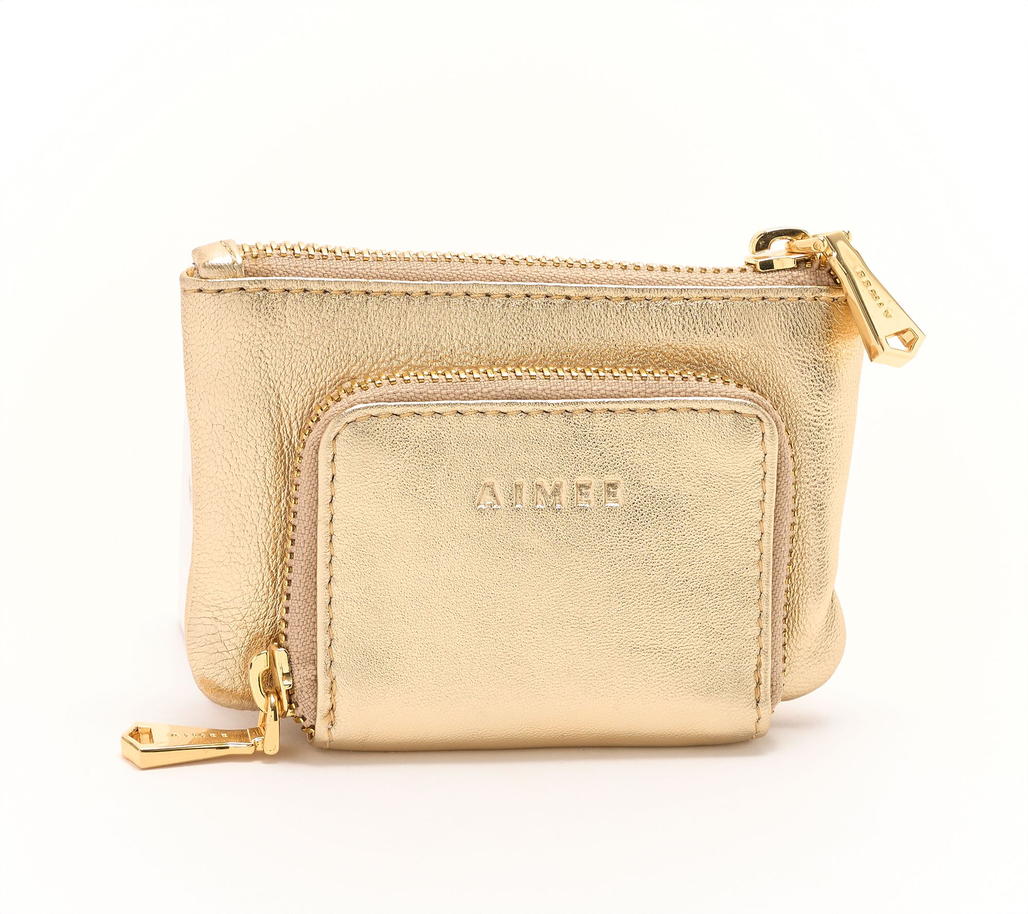 "As Is" Aimee Kestenberg Mini Maverick Leather Zip Wallet