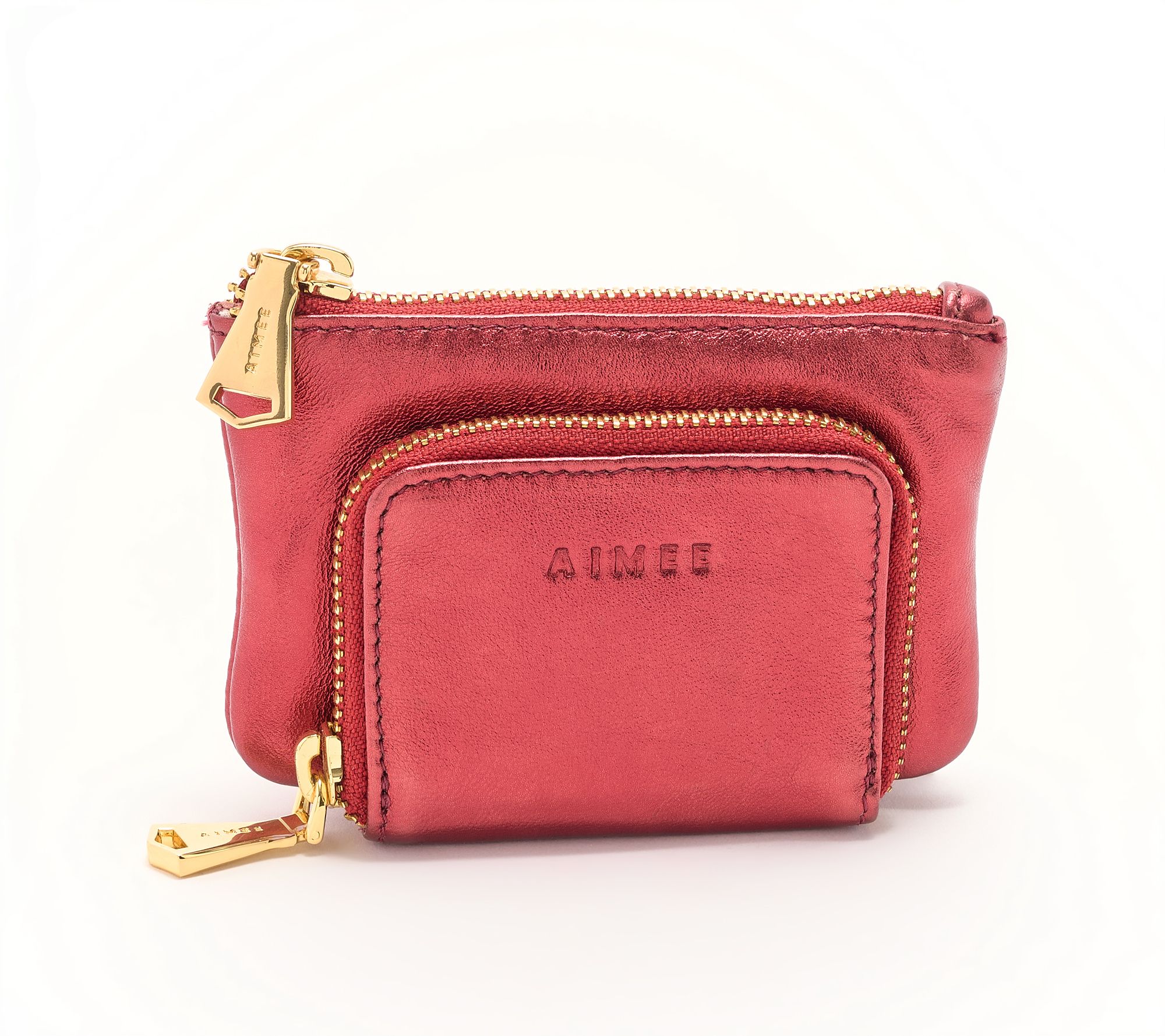 "As Is" Aimee Kestenberg Mini Maverick Leather Zip Wallet