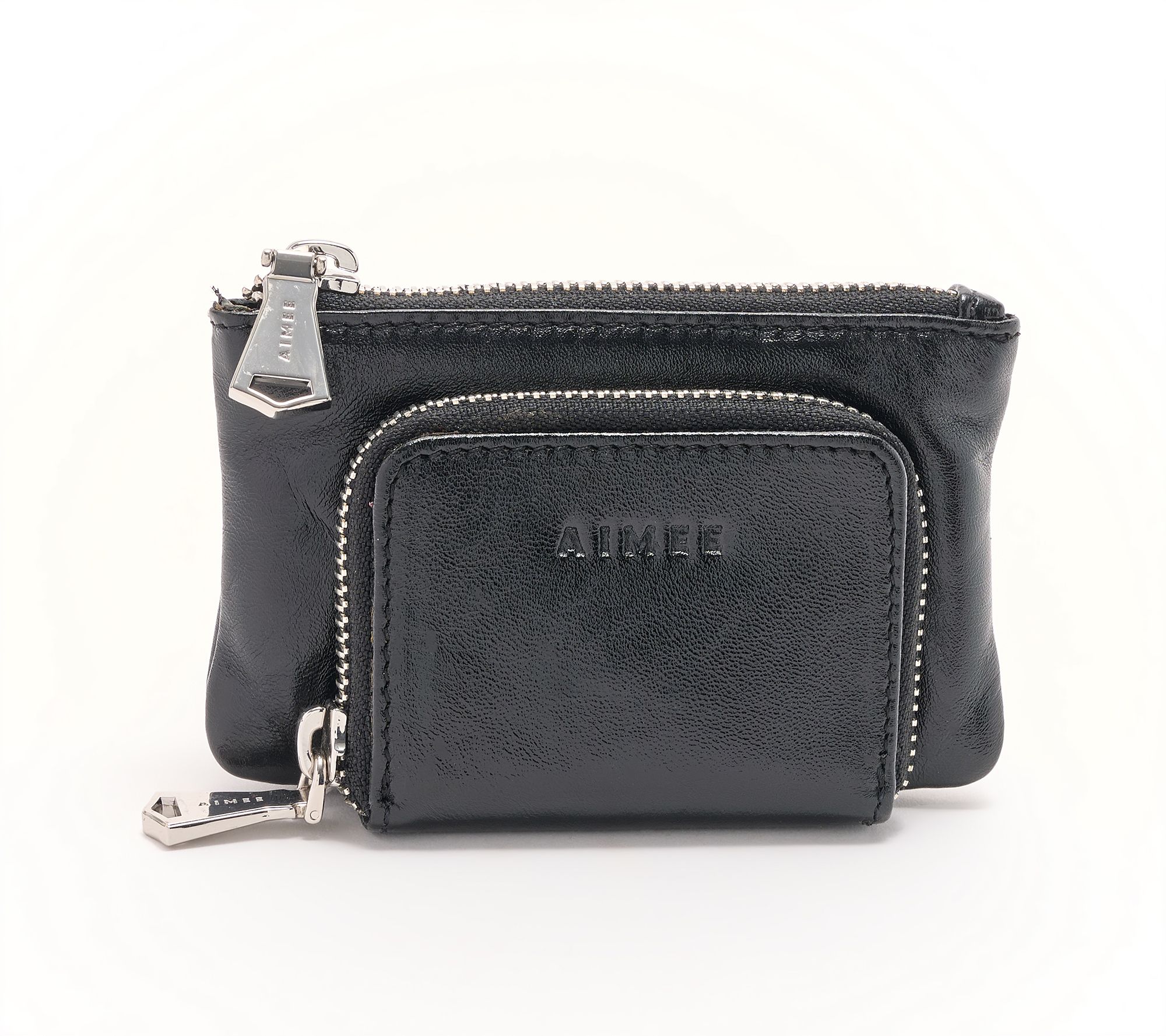 "As Is" Aimee Kestenberg Mini Maverick Leather Zip Wallet