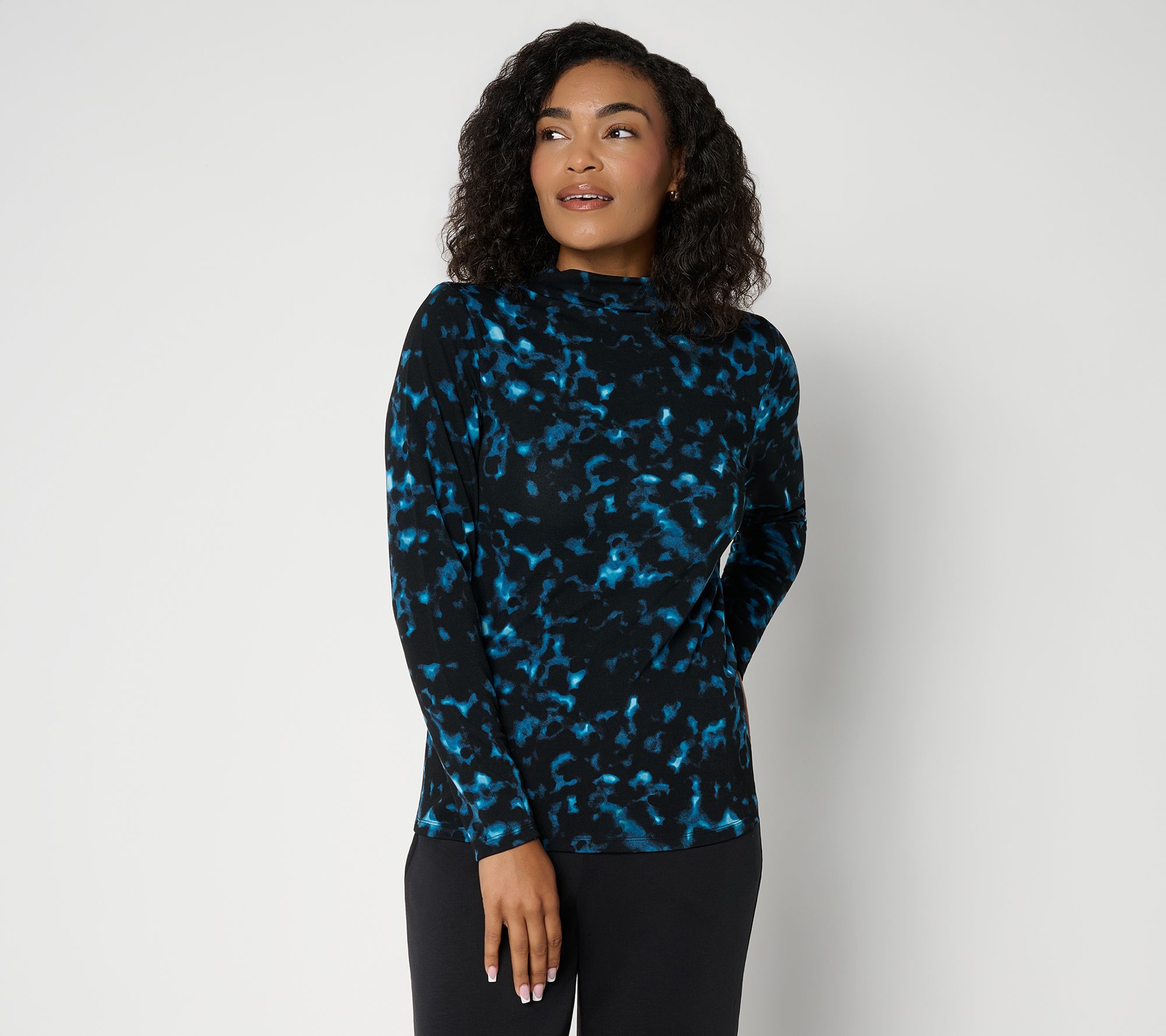 Carla Rockmore Collection Funnel Neck Long Sleeve Top