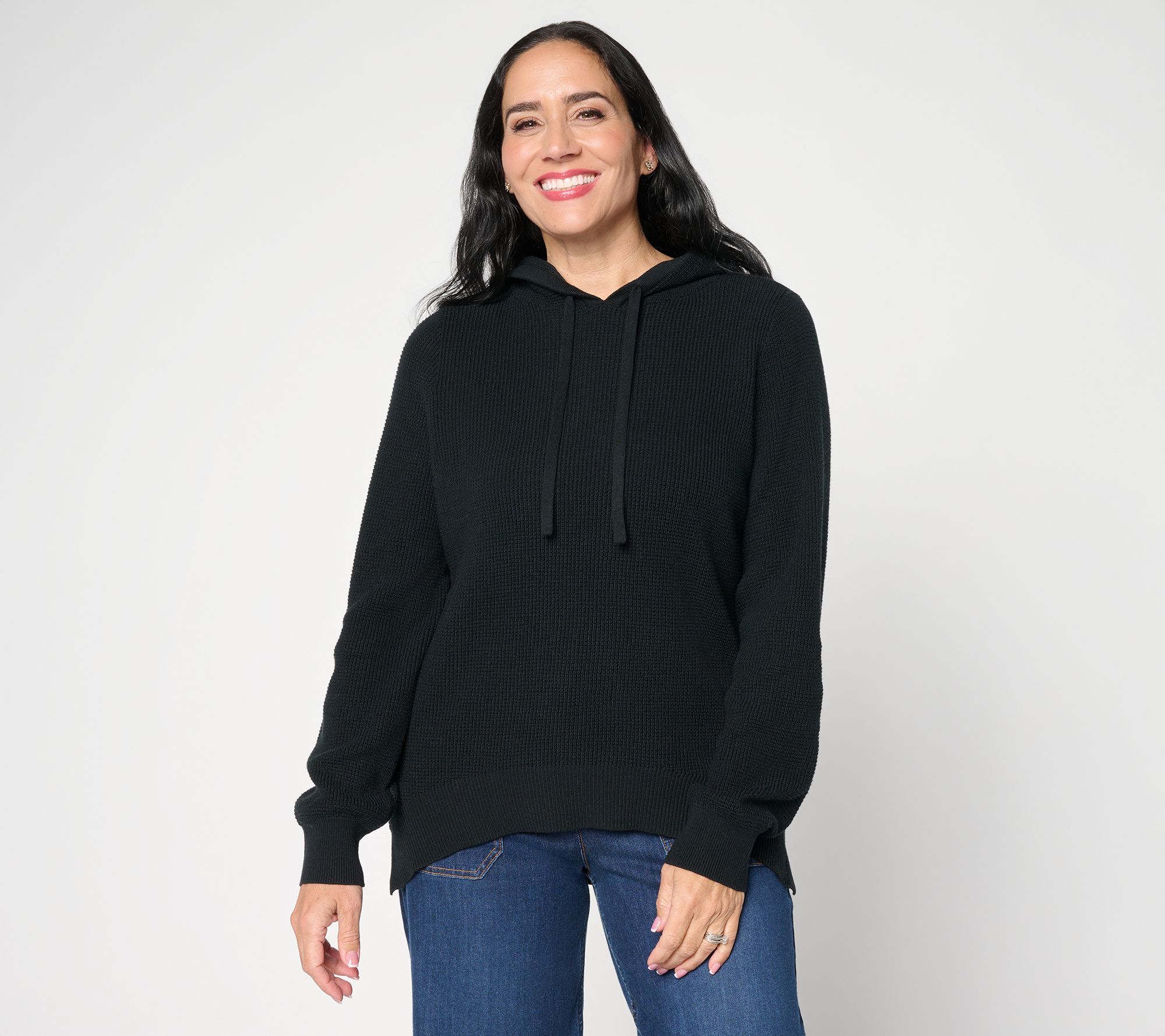 "As Is" Belle by Kim Gravel Waffle Stitch Clean & Classic Hoodie Sweater