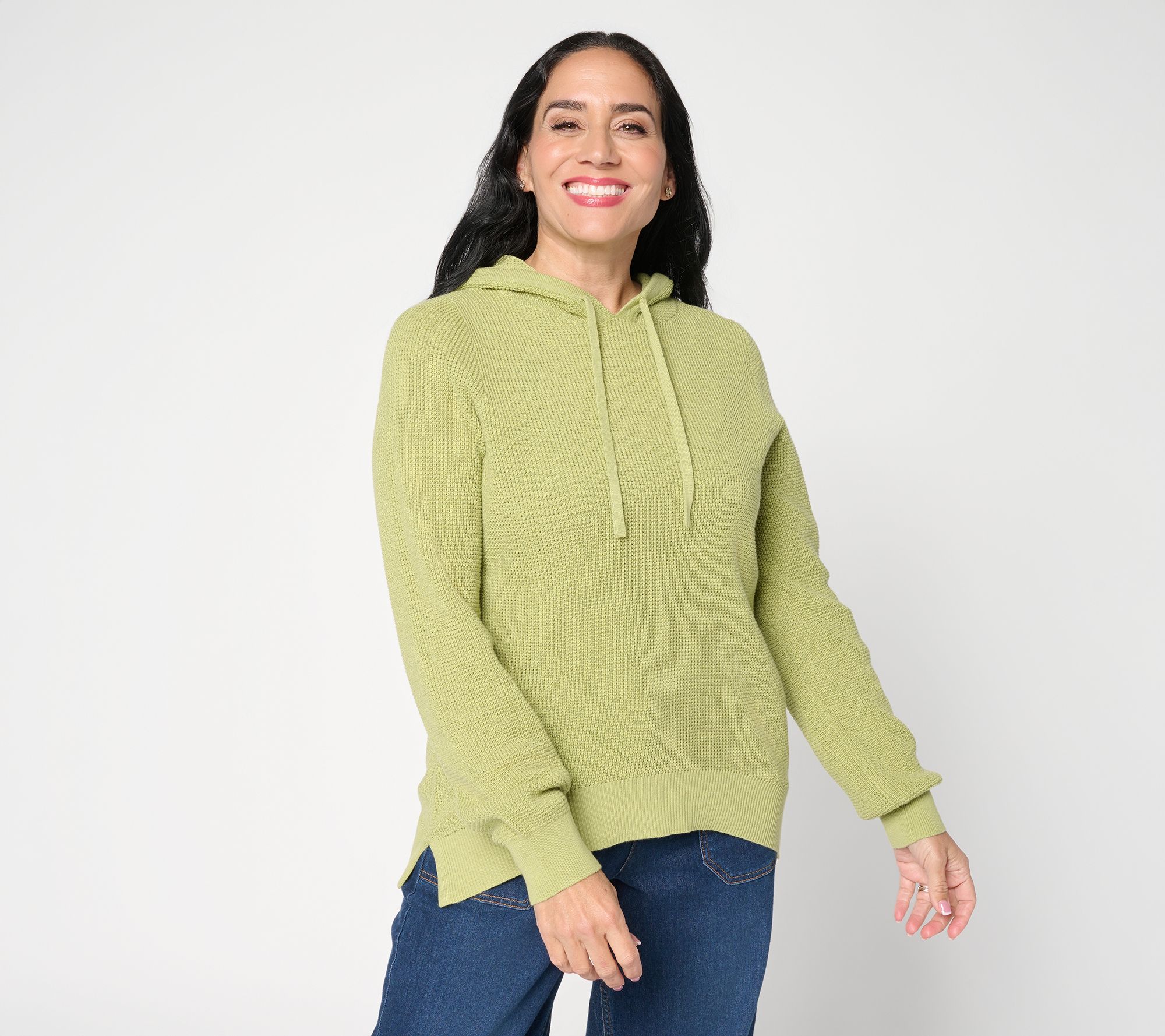 "As Is" Belle by Kim Gravel Waffle Stitch Clean & Classic Hoodie Sweater