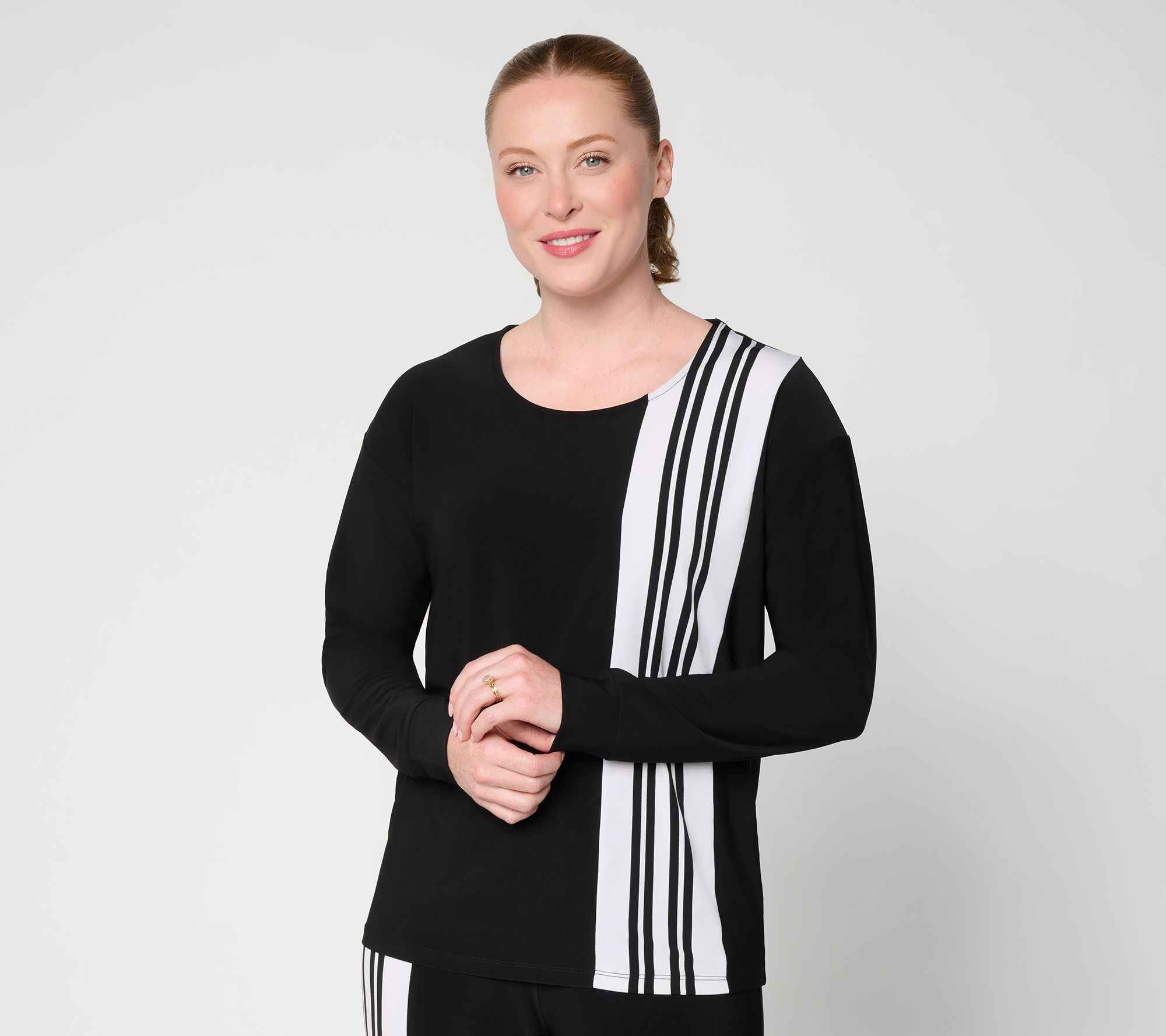 Women with Control La Roma Stripe Long Sleeve Top