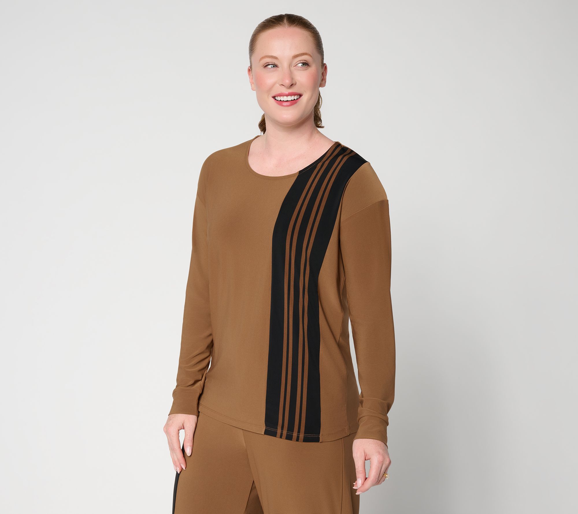 Women with Control La Roma Stripe Long Sleeve Top