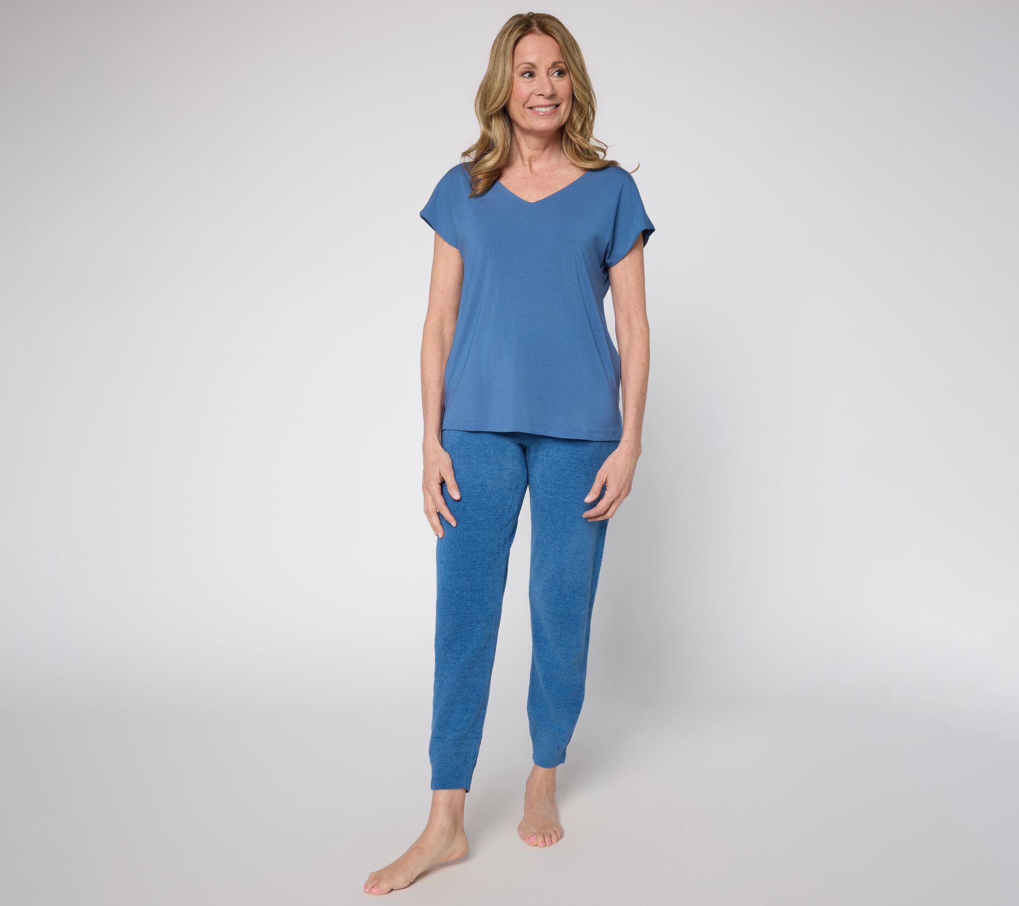"As Is" Barefoot Dreams Reg ModalDouble V-Neck Dolman and CCUL Jogger