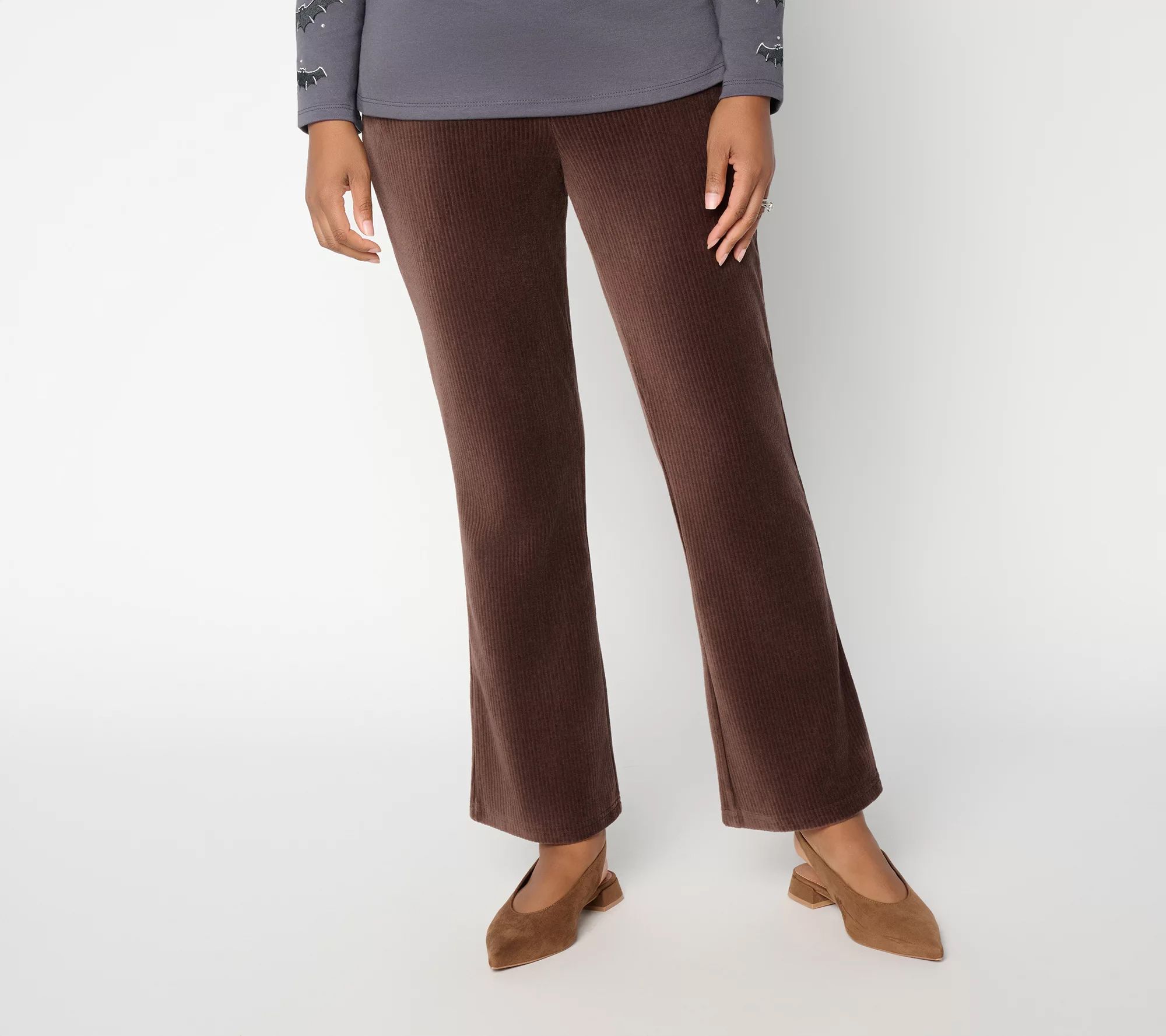 Quacker Factory Short Corduroy 5 Pocket Boot Cut Pants