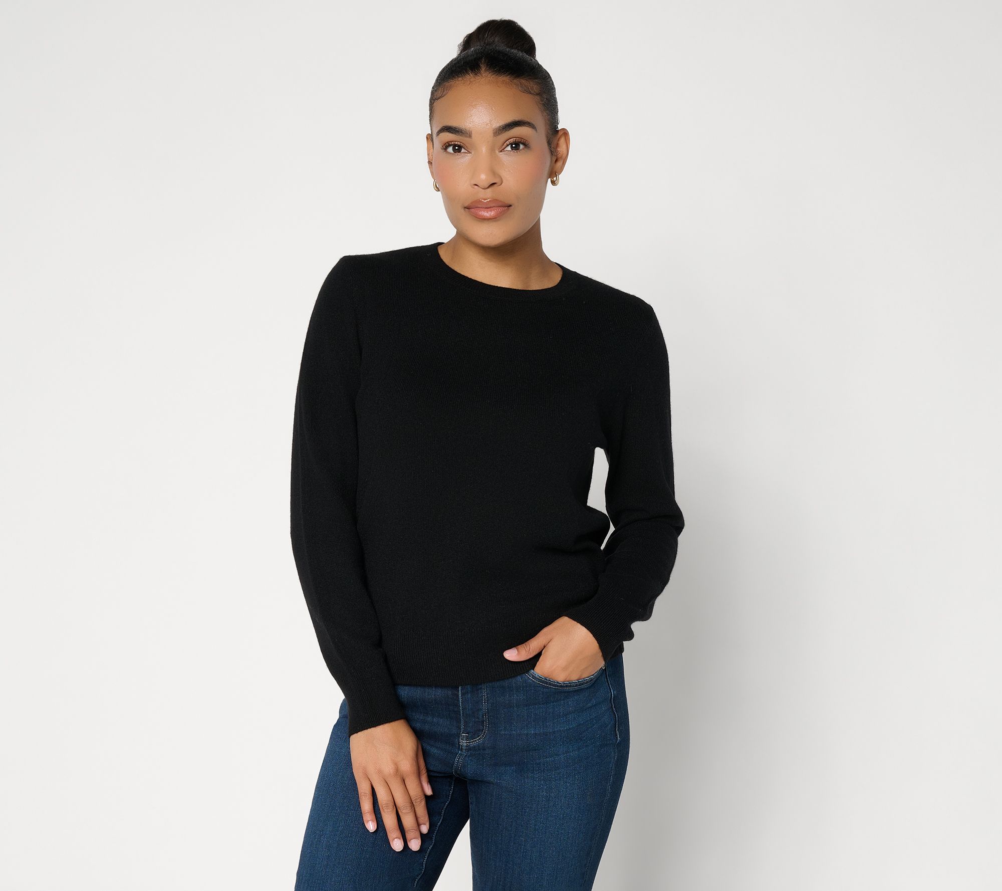 G.I.L.I 100% Cashmere Crew Neck Long-Sleeve Sweater