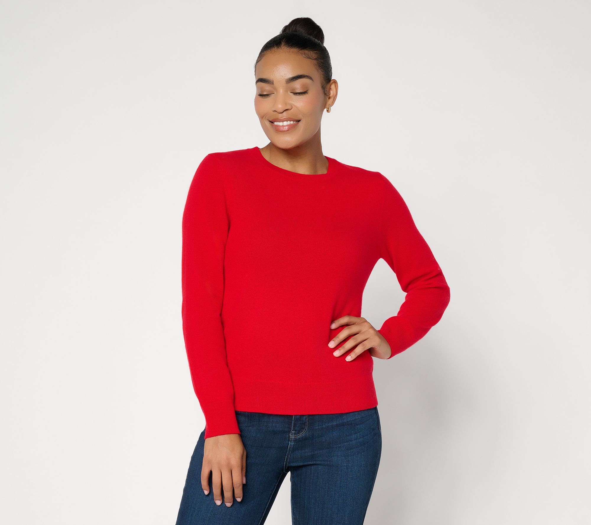 G.I.L.I 100% Cashmere Crew Neck Long-Sleeve Sweater