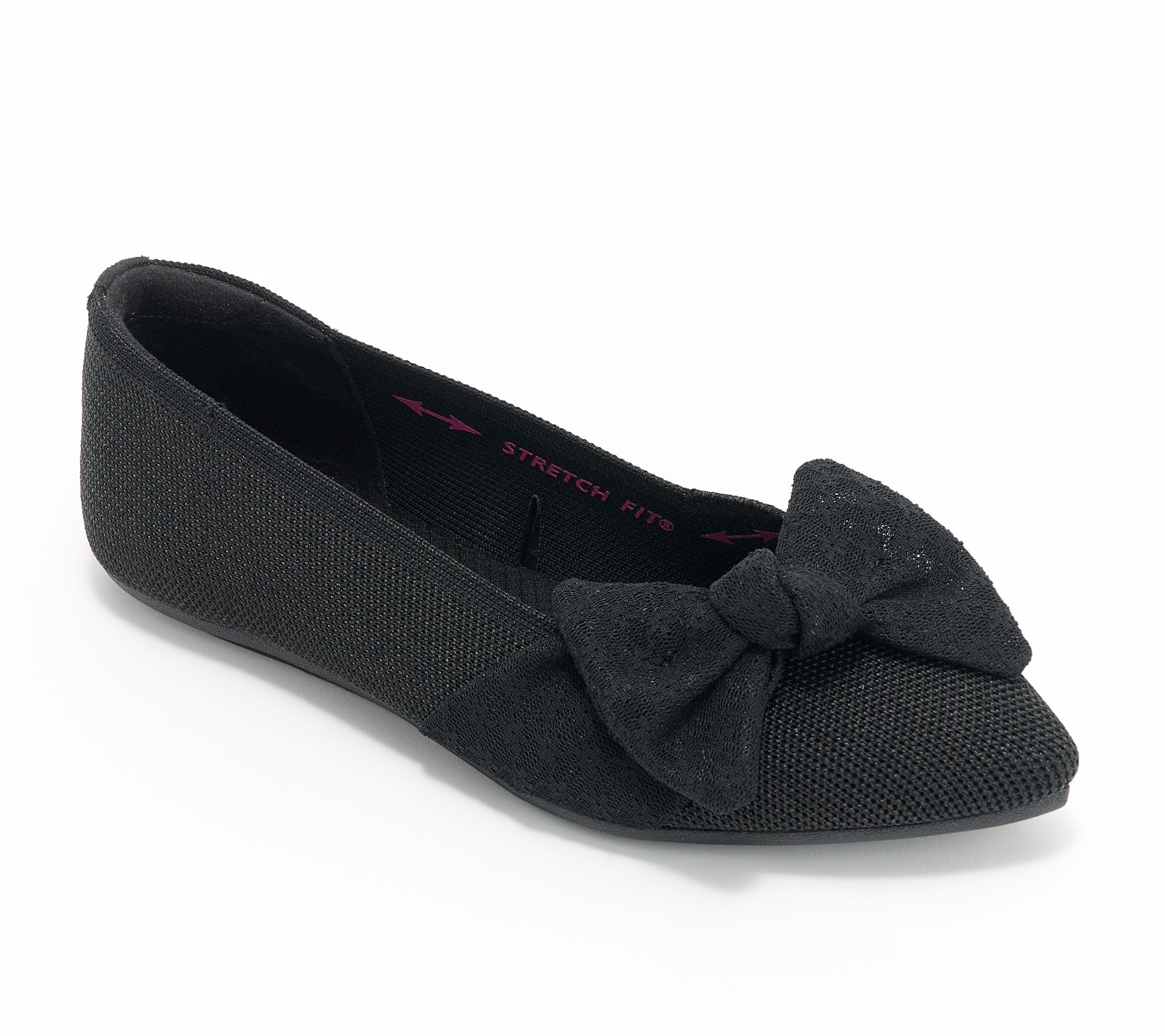 "As Is" Skechers Cleo Point Washable Recycled Lace Bow Flats
