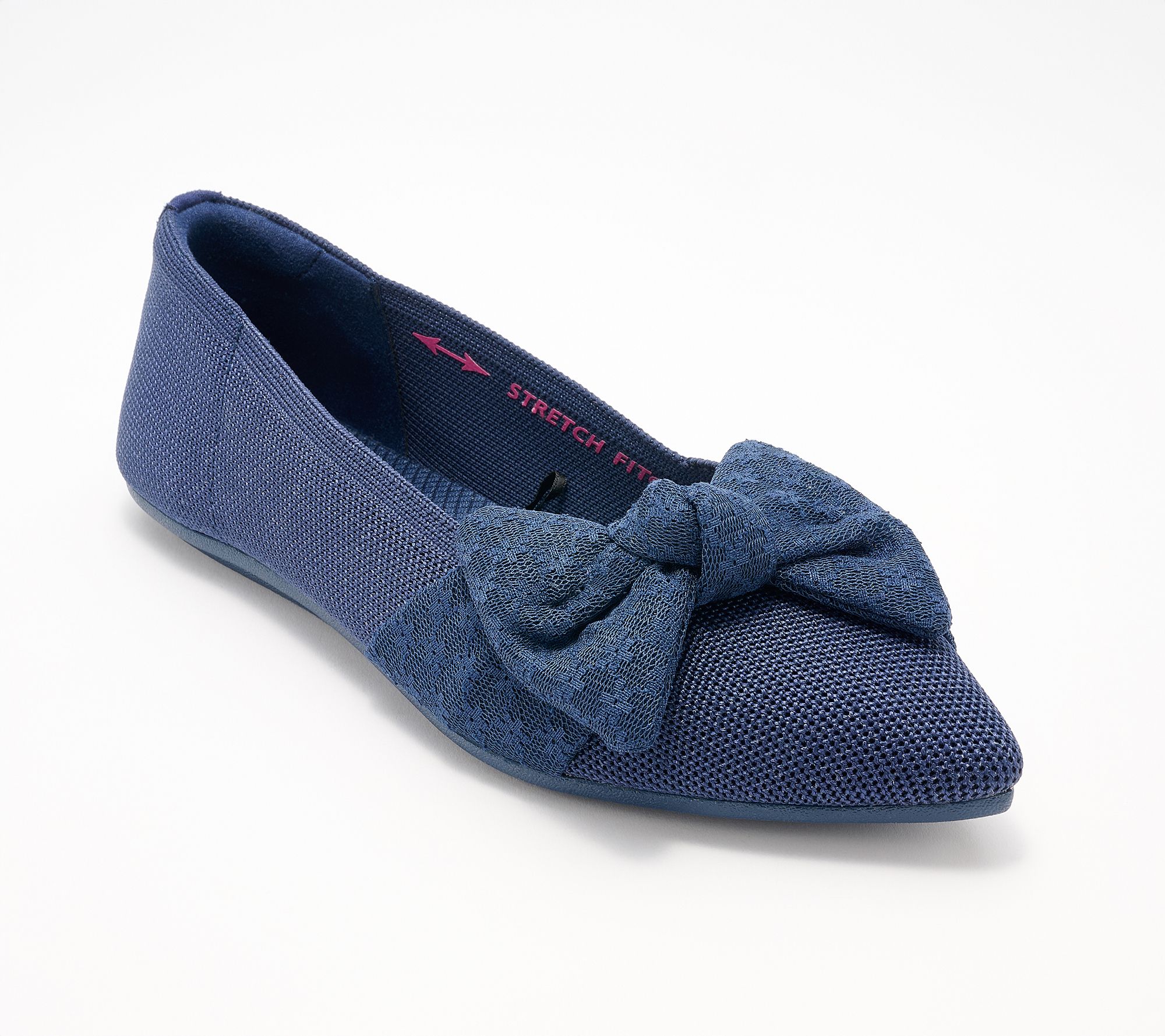 "As Is" Skechers Cleo Point Washable Recycled Lace Bow Flats