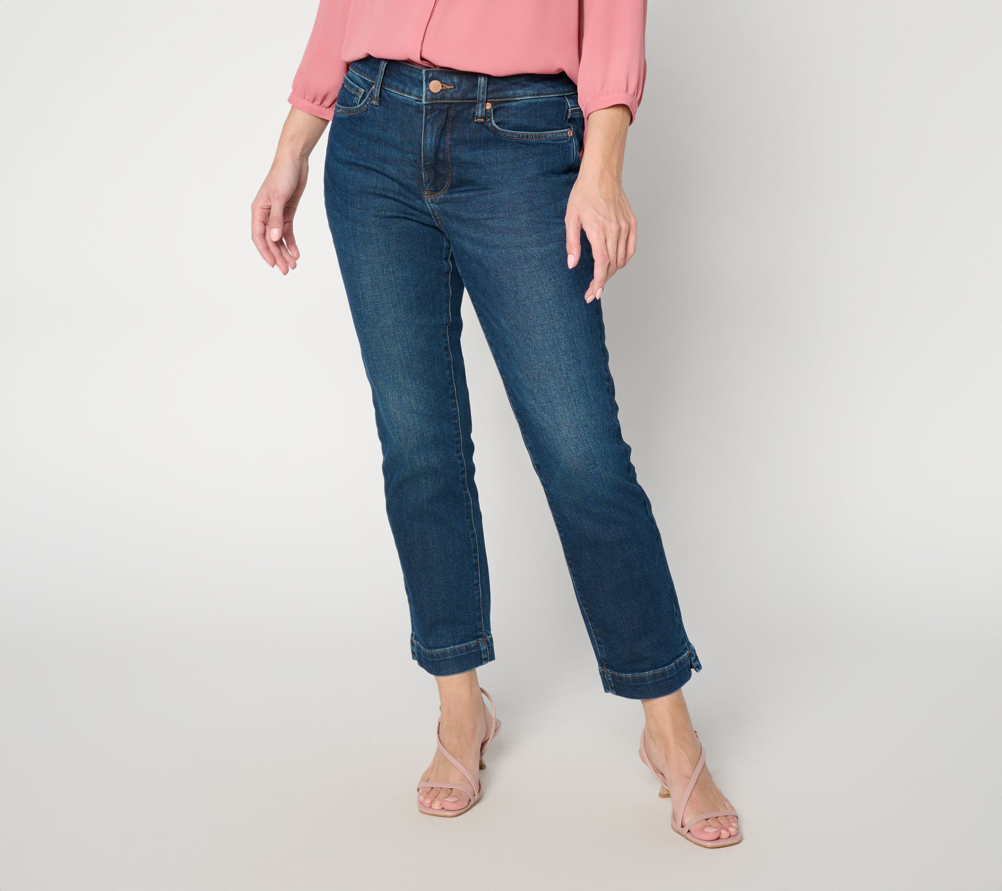 "As Is" NYDJ Sheri Slim Ankle Jeans w/ Side Slits in Print or Solid