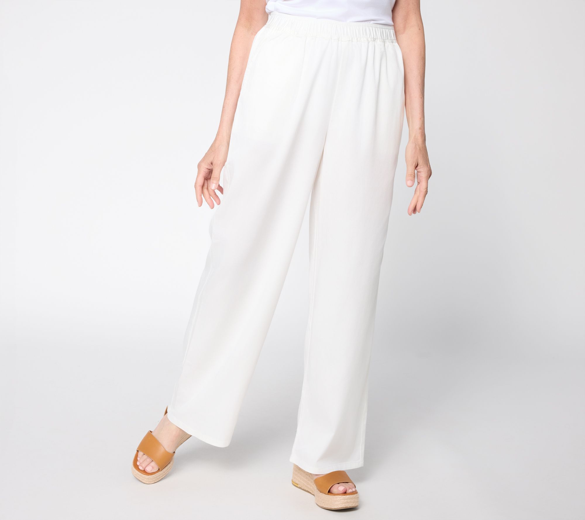 "As Is" Dennis Basso Petite Tencel Blend Woven Pant