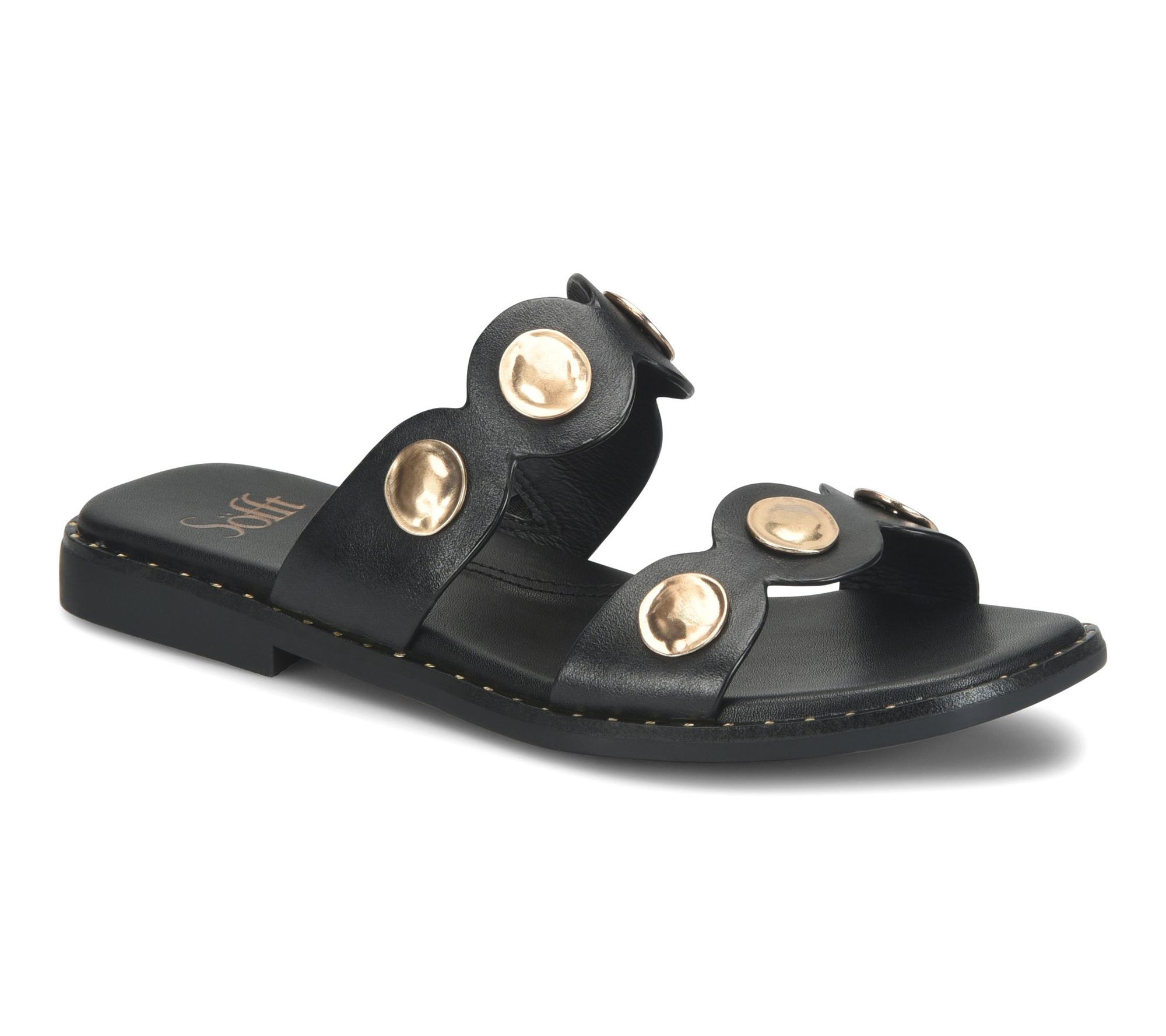 Sofft Ornamented Leather Slide Sandal  - Ezra