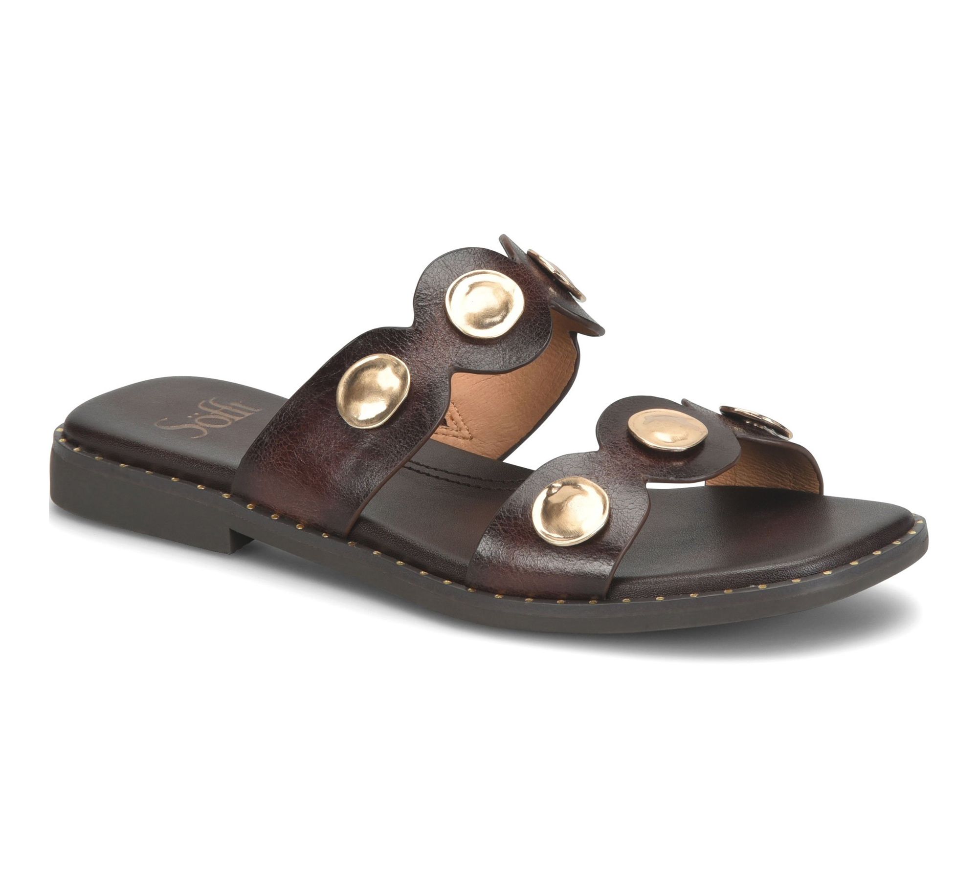 Sofft Ornamented Leather Slide Sandal  - Ezra