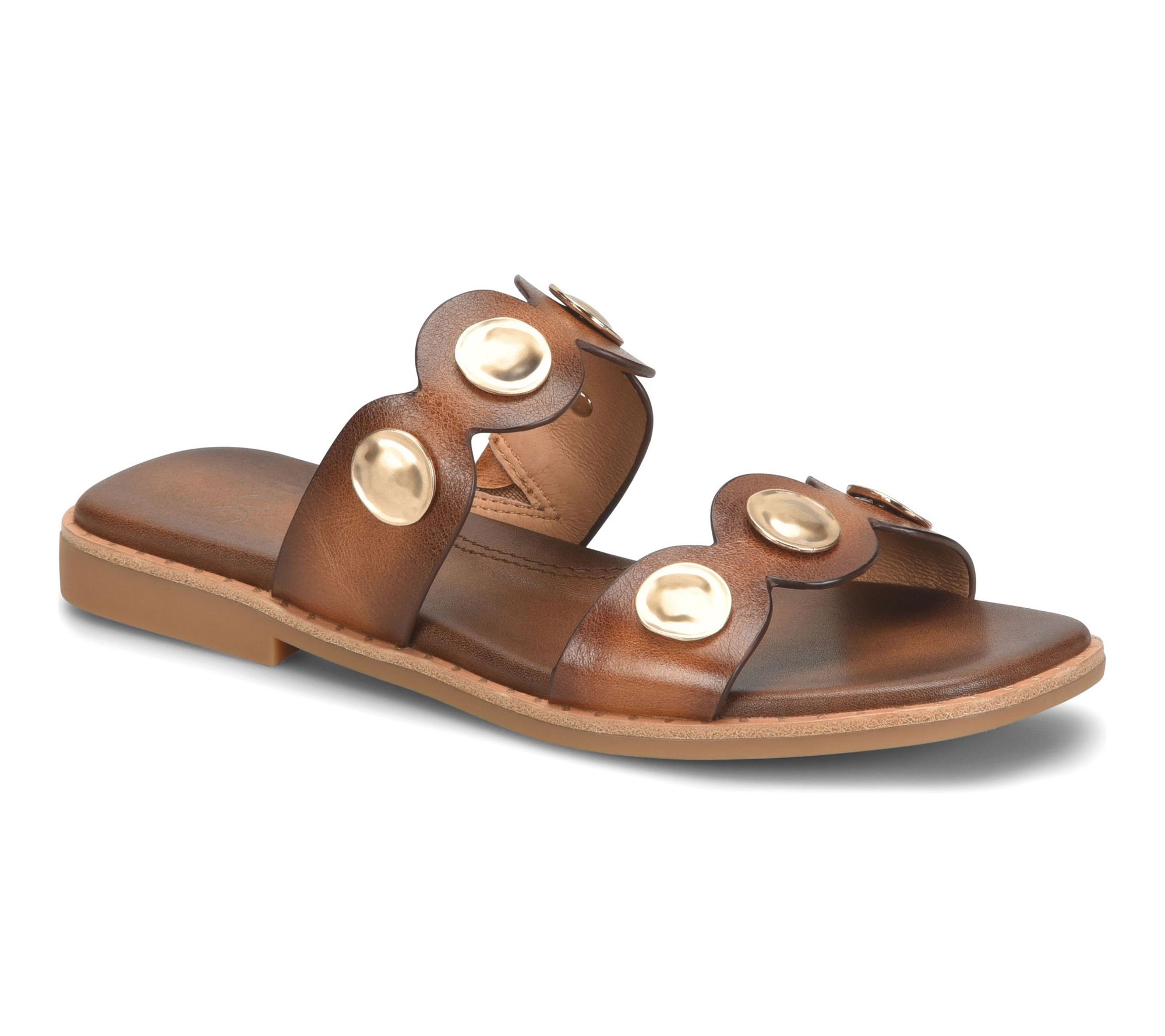 Sofft Ornamented Leather Slide Sandal  - Ezra
